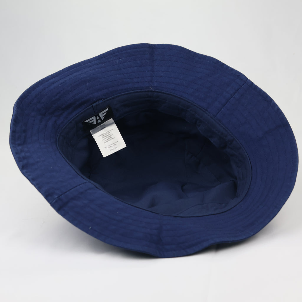 Australian Designed Navy Cotton Sun Hat with Textured NY Logo