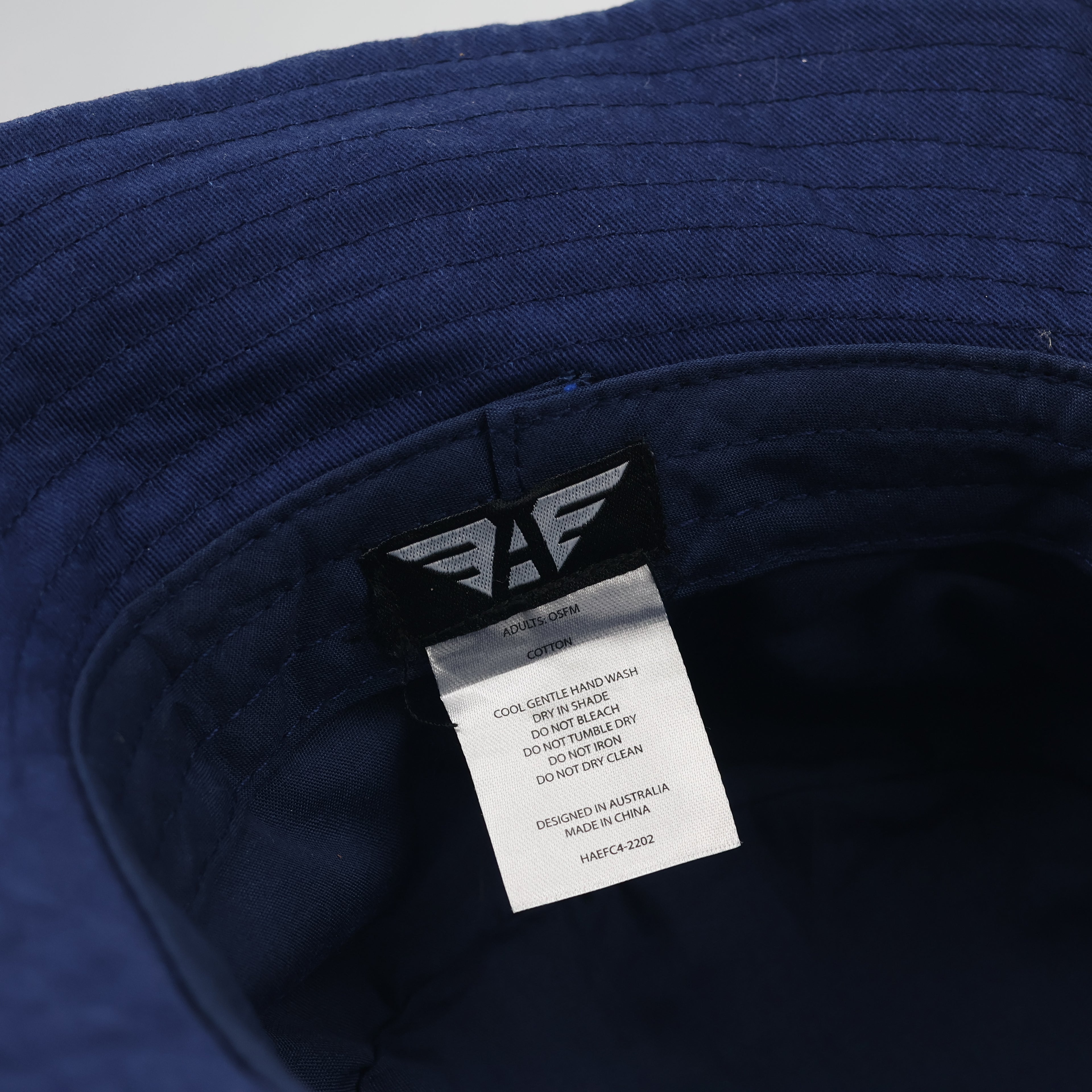 Australian Designed Navy Cotton Sun Hat with Textured NY Logo