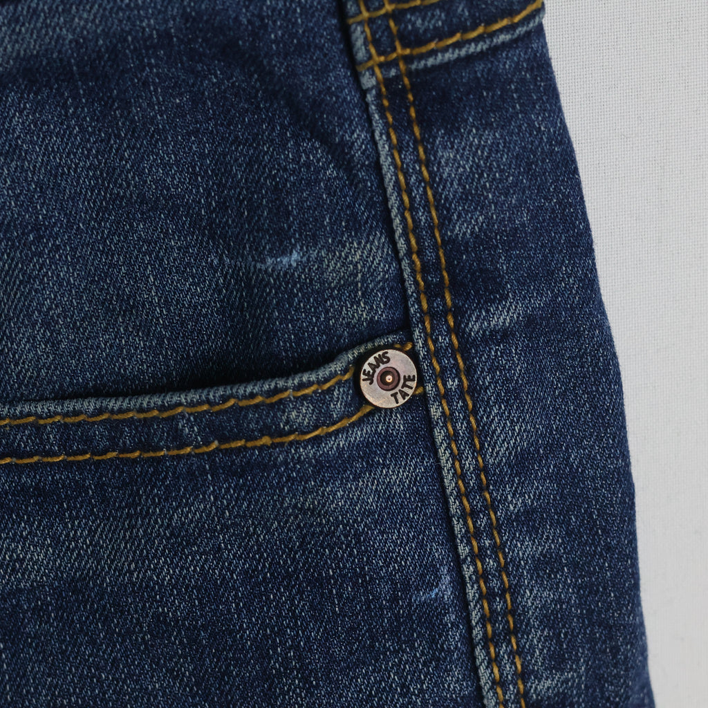 Thrifted Tate Like Men's Distressed Skinny Blue Jeans 34 Waist/ J1018
