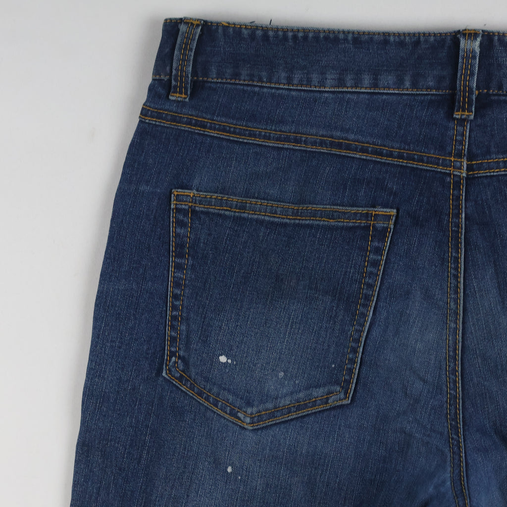 Thrifted Tate Like Men's Distressed Skinny Blue Jeans 34 Waist/ J1018