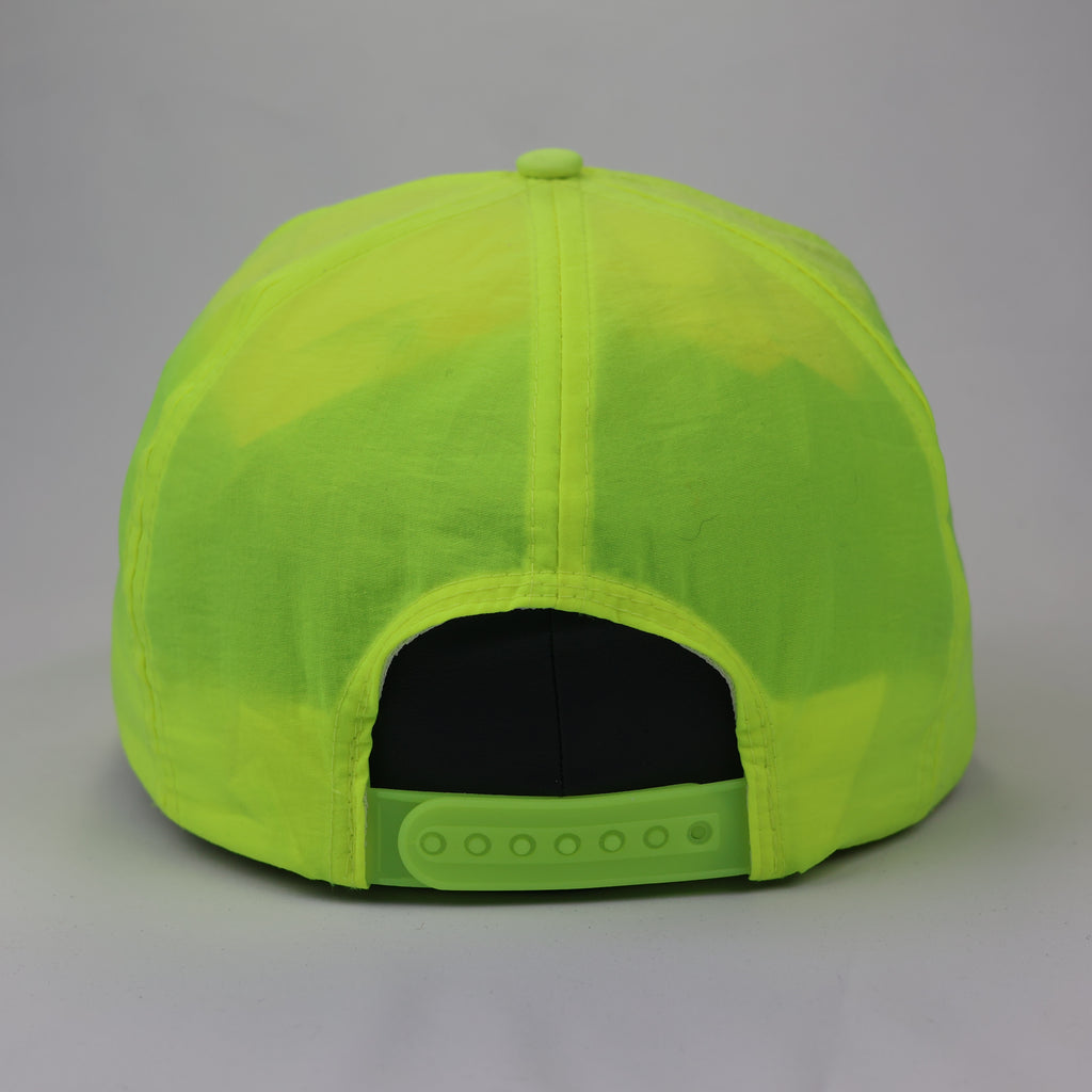 Neon Yellow Pepsi-Cola Embroidered Nylon Thrifted Hat – Classic 5-Panel Cap