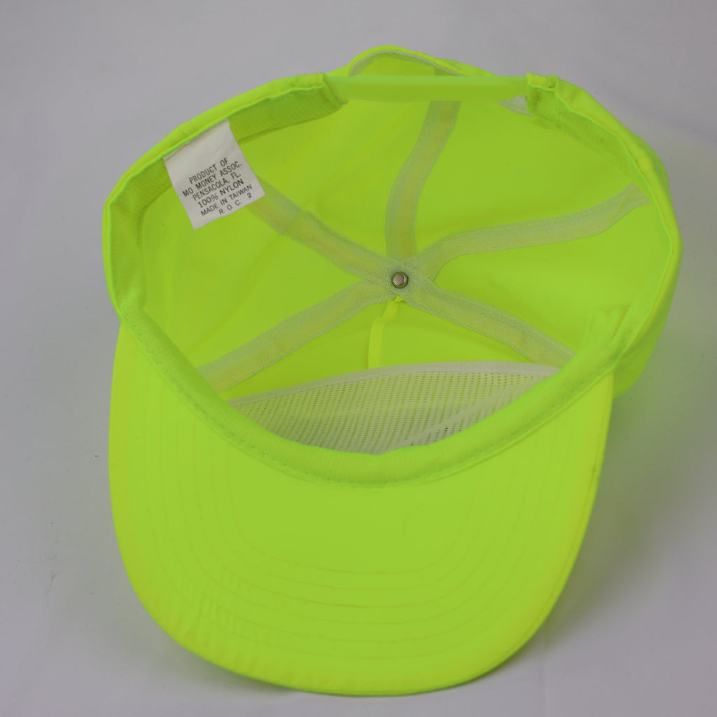 Neon Yellow Pepsi-Cola Embroidered Nylon Thrifted Hat – Classic 5-Panel Cap