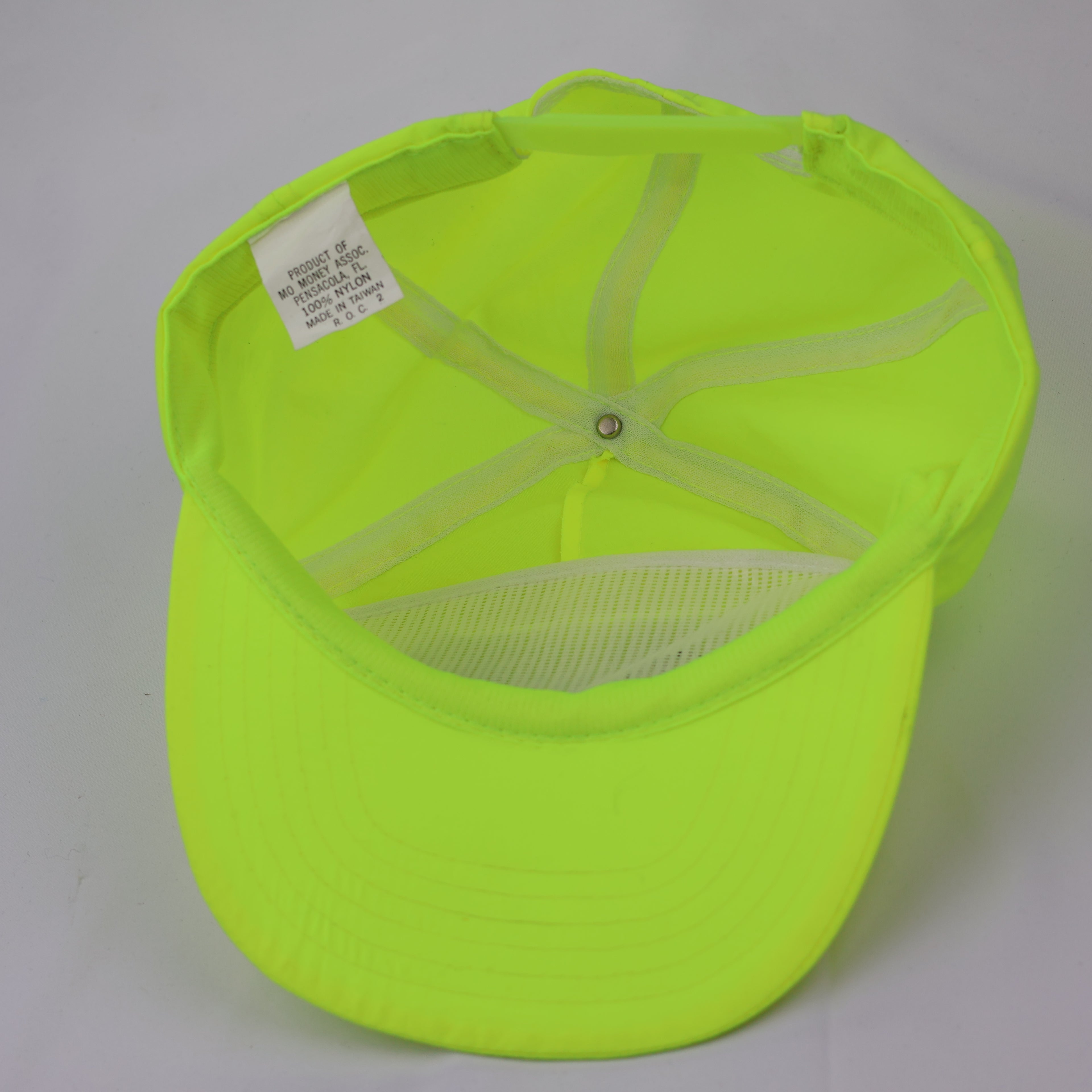 Neon Yellow Pepsi-Cola Embroidered Nylon Thrifted Hat – Classic 5-Panel Cap