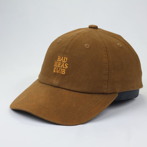 "Bad Ideas Club" Embroidered Brown Dad Hat - Cropp Accessories Cap