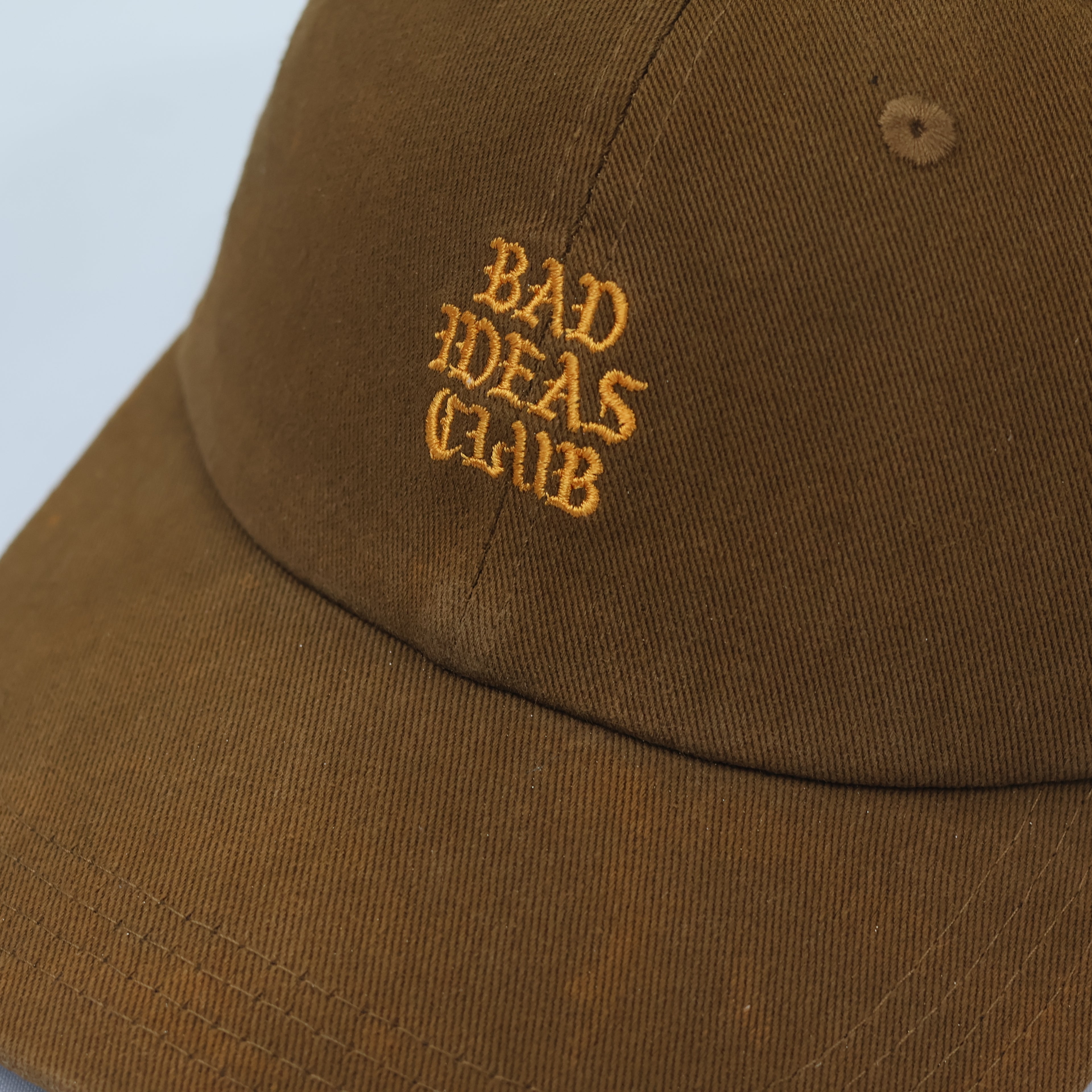 "Bad Ideas Club" Embroidered Brown Dad Hat - Cropp Accessories Cap