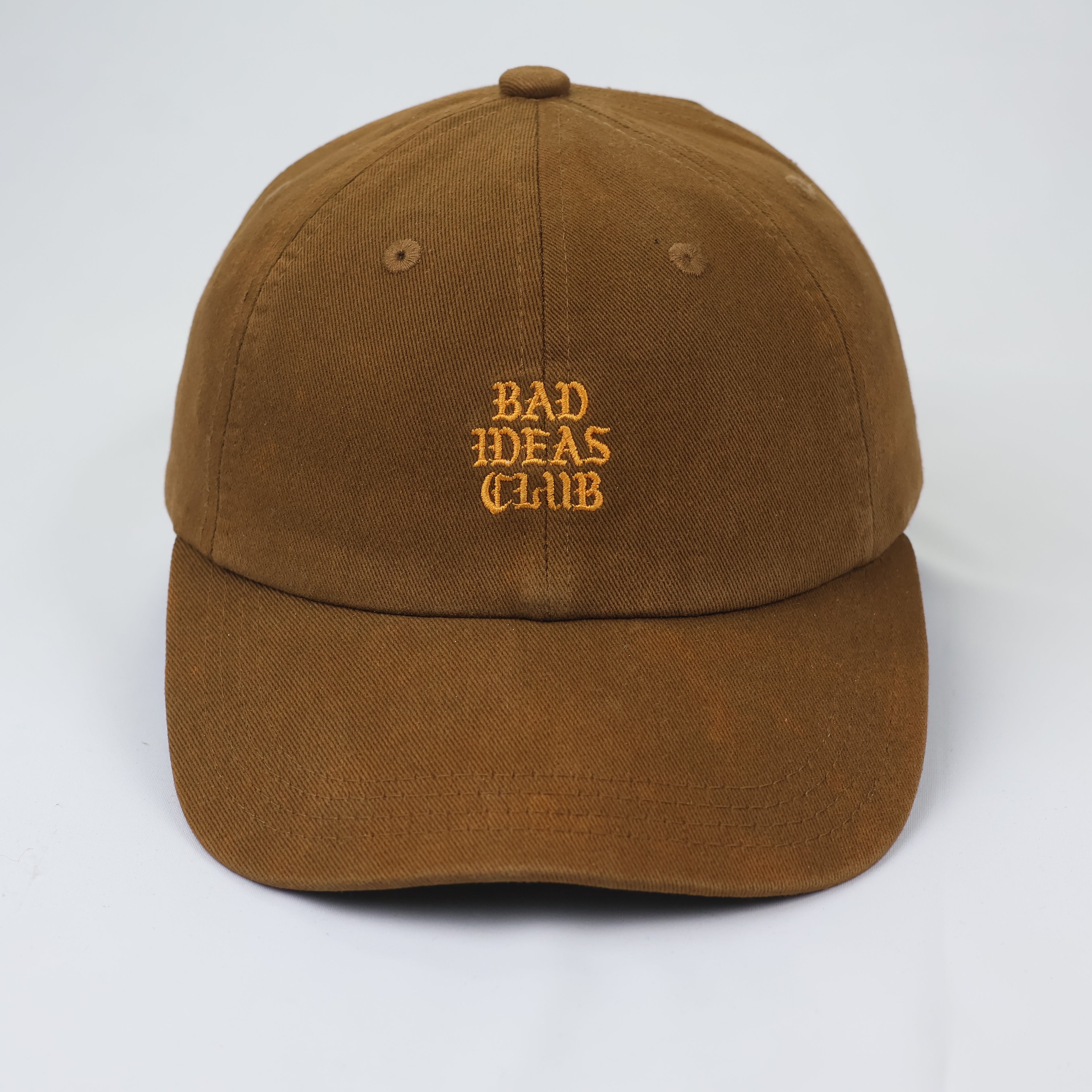 "Bad Ideas Club" Embroidered Brown Dad Hat - Cropp Accessories Cap