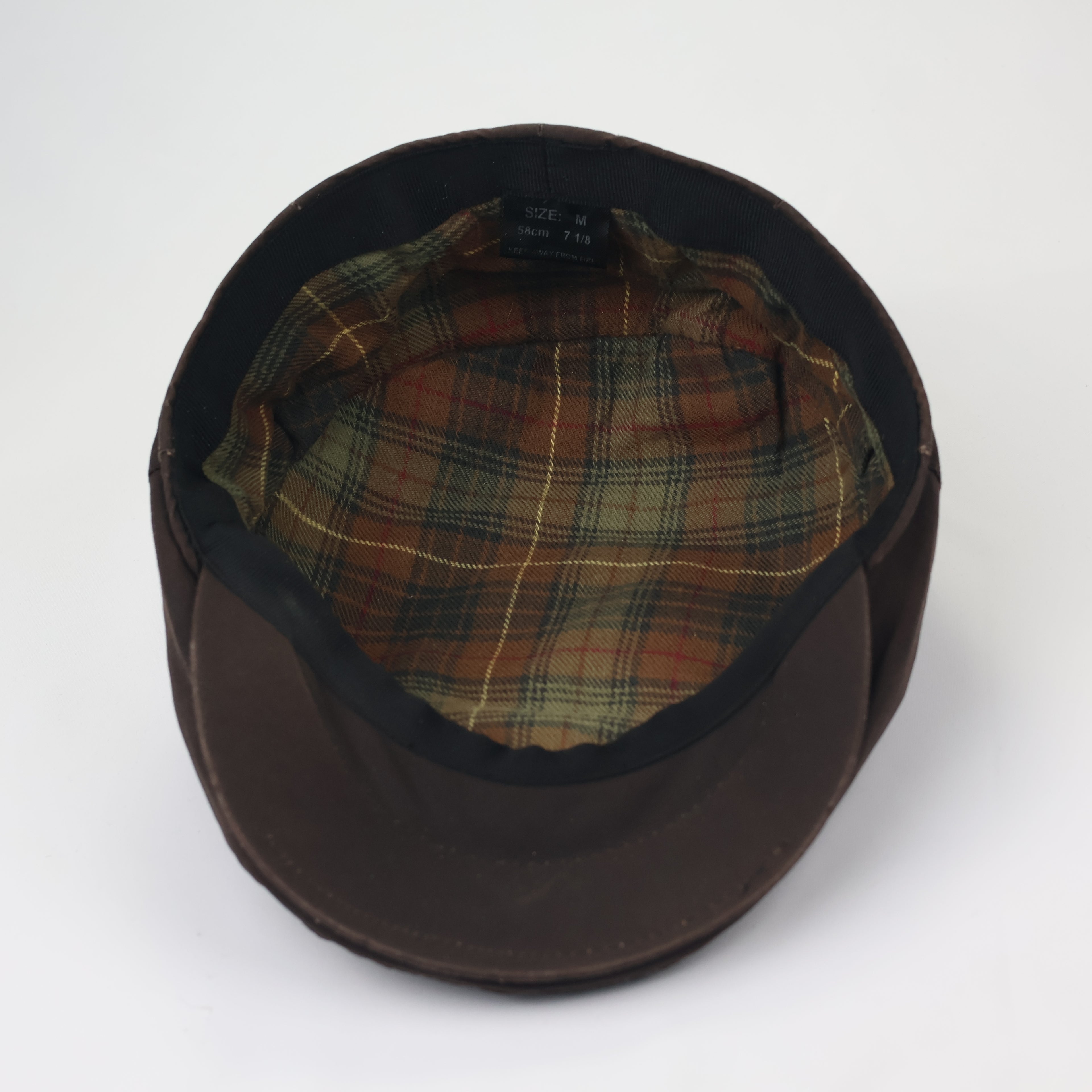 Men's Heritage Brown Driving Cap - Plaid Lined Newsboy Hat