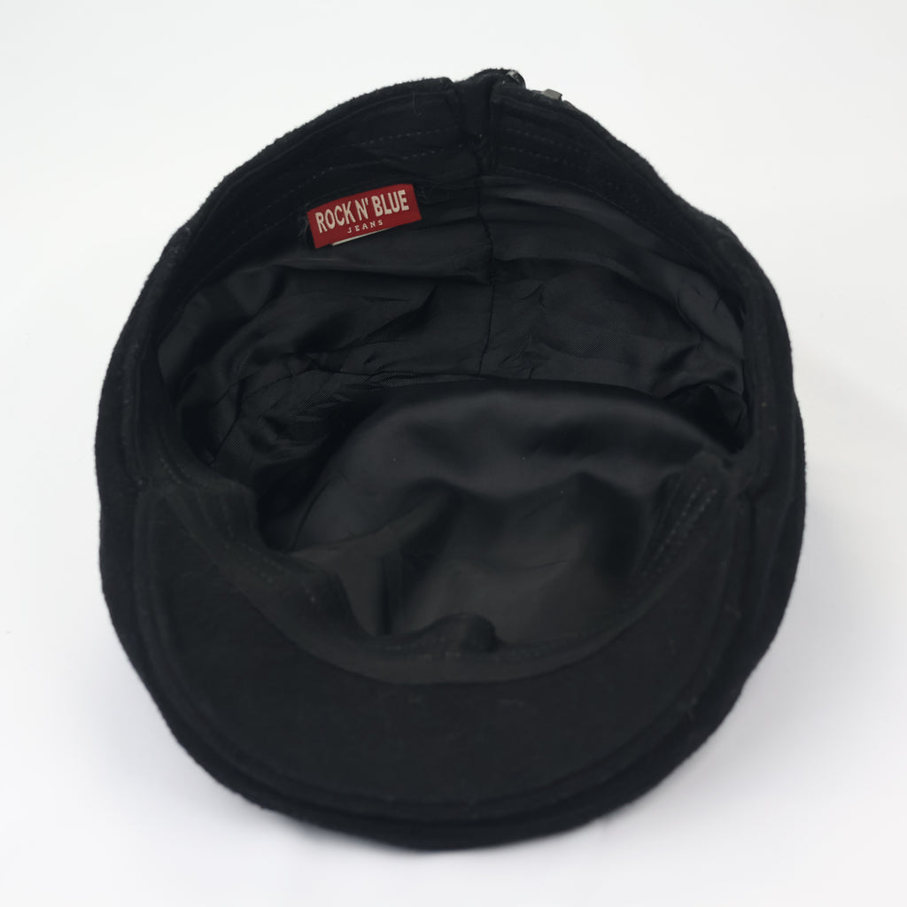 Vintage Black Newsboy Flat Cap - Rock N' Blue Heritage Series Hat