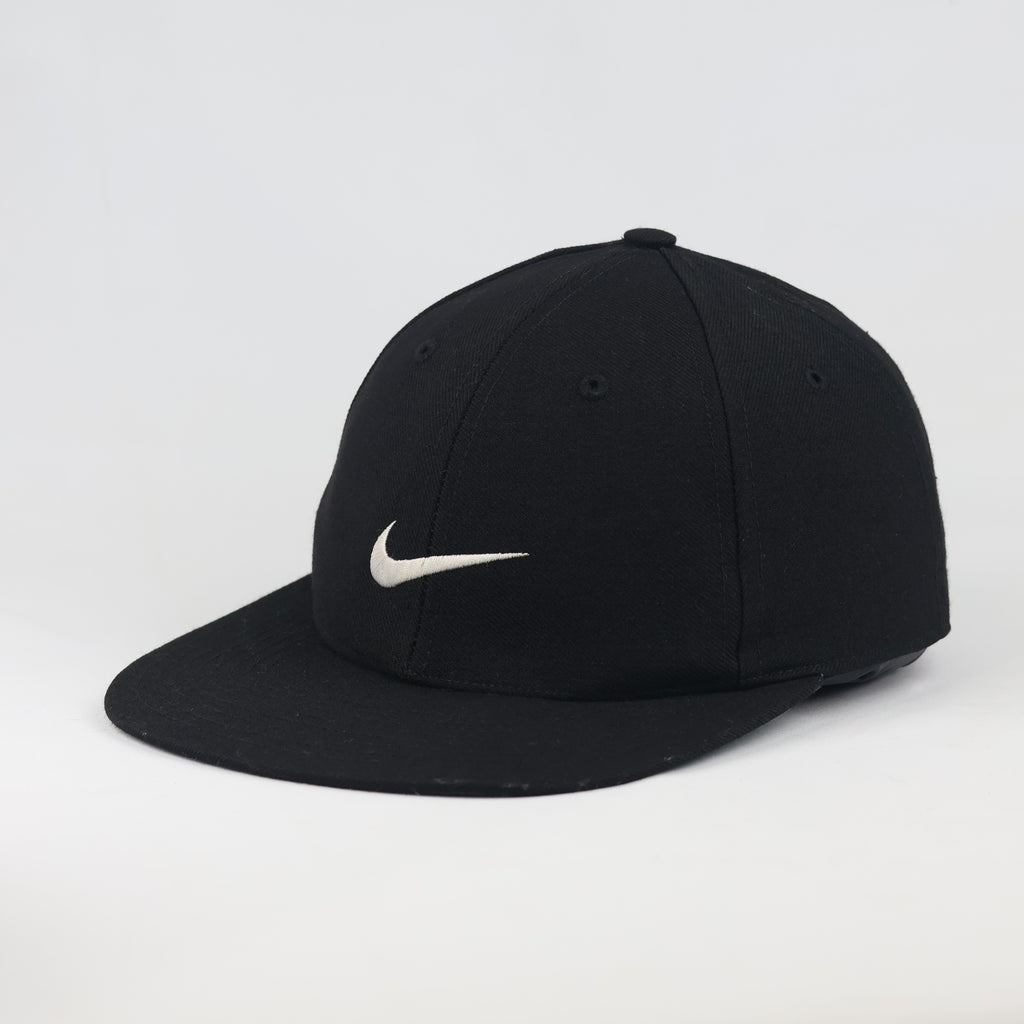 Vintage Nike Fitted Hat | Thrifted Black Wool Blend Cap Green Undervisor