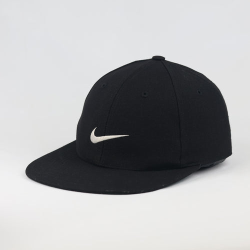 Vintage Nike Fitted Hat | Thrifted Black Wool Blend Cap Green Undervisor