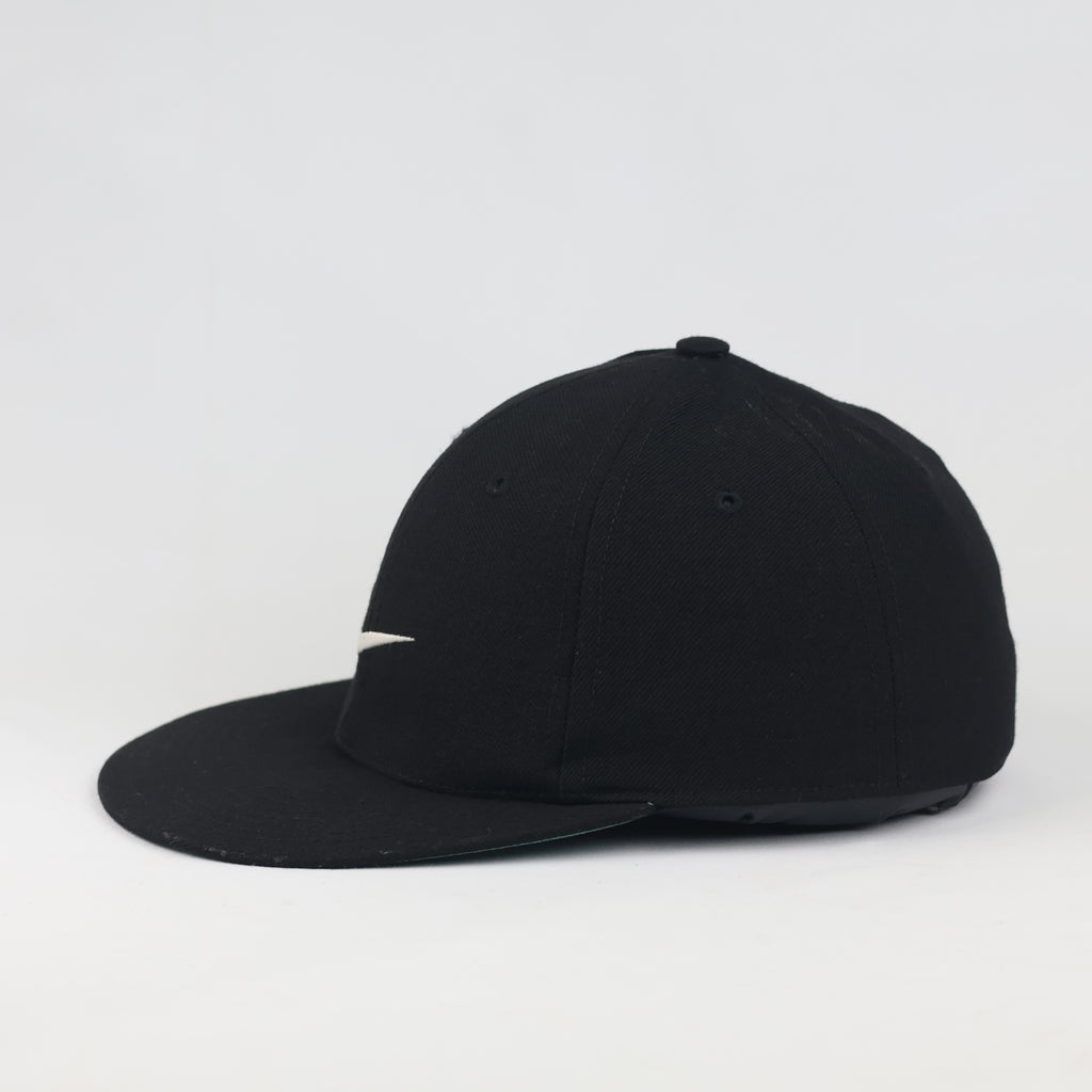 Vintage Nike Fitted Hat | Thrifted Black Wool Blend Cap Green Undervisor