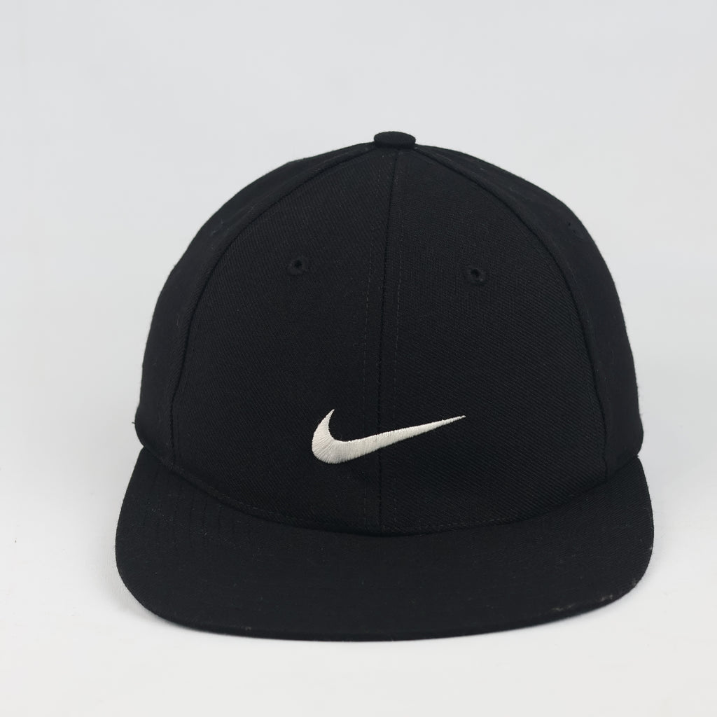 Vintage Nike Fitted Hat | Thrifted Black Wool Blend Cap Green Undervisor