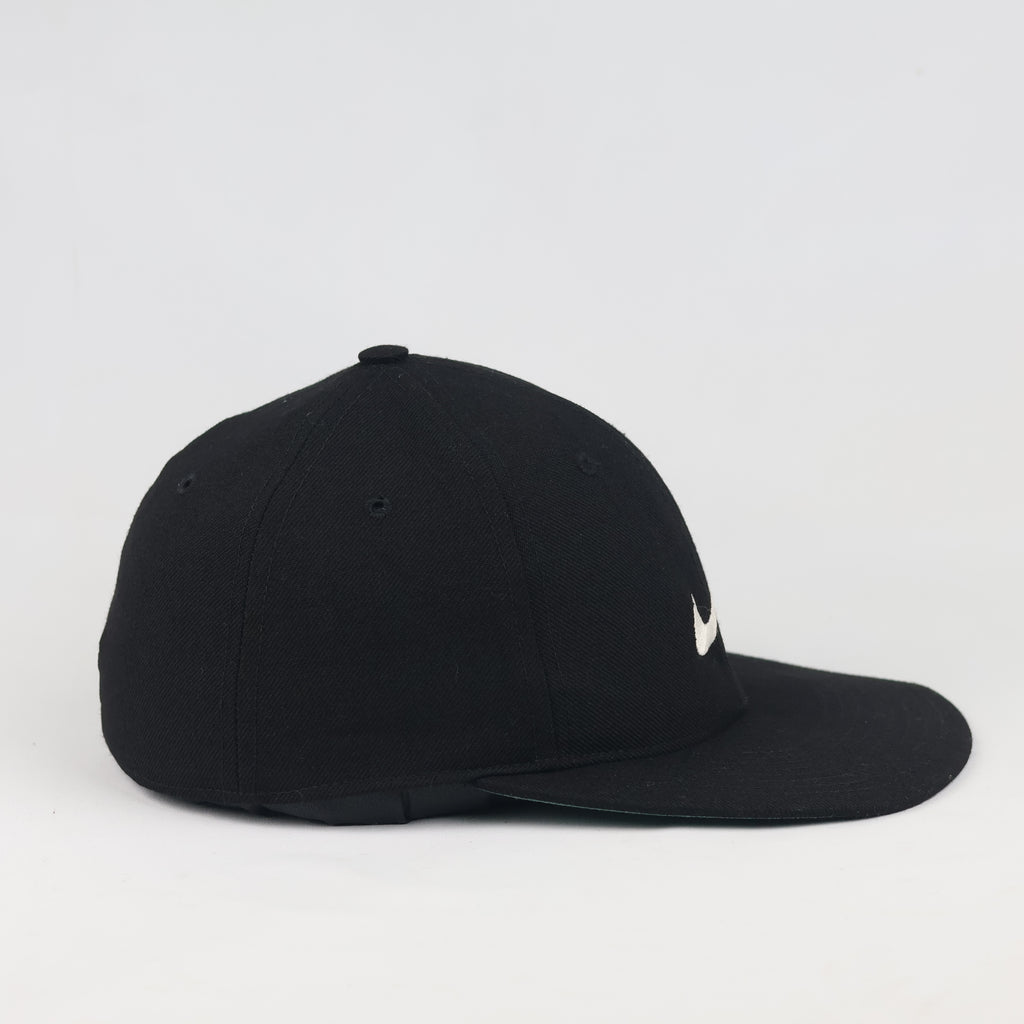 Vintage Nike Fitted Hat | Thrifted Black Wool Blend Cap Green Undervisor