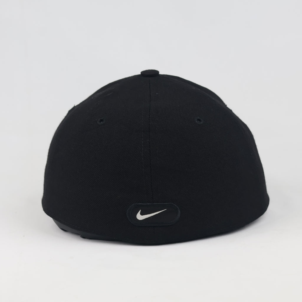 Vintage Nike Fitted Hat | Thrifted Black Wool Blend Cap Green Undervisor