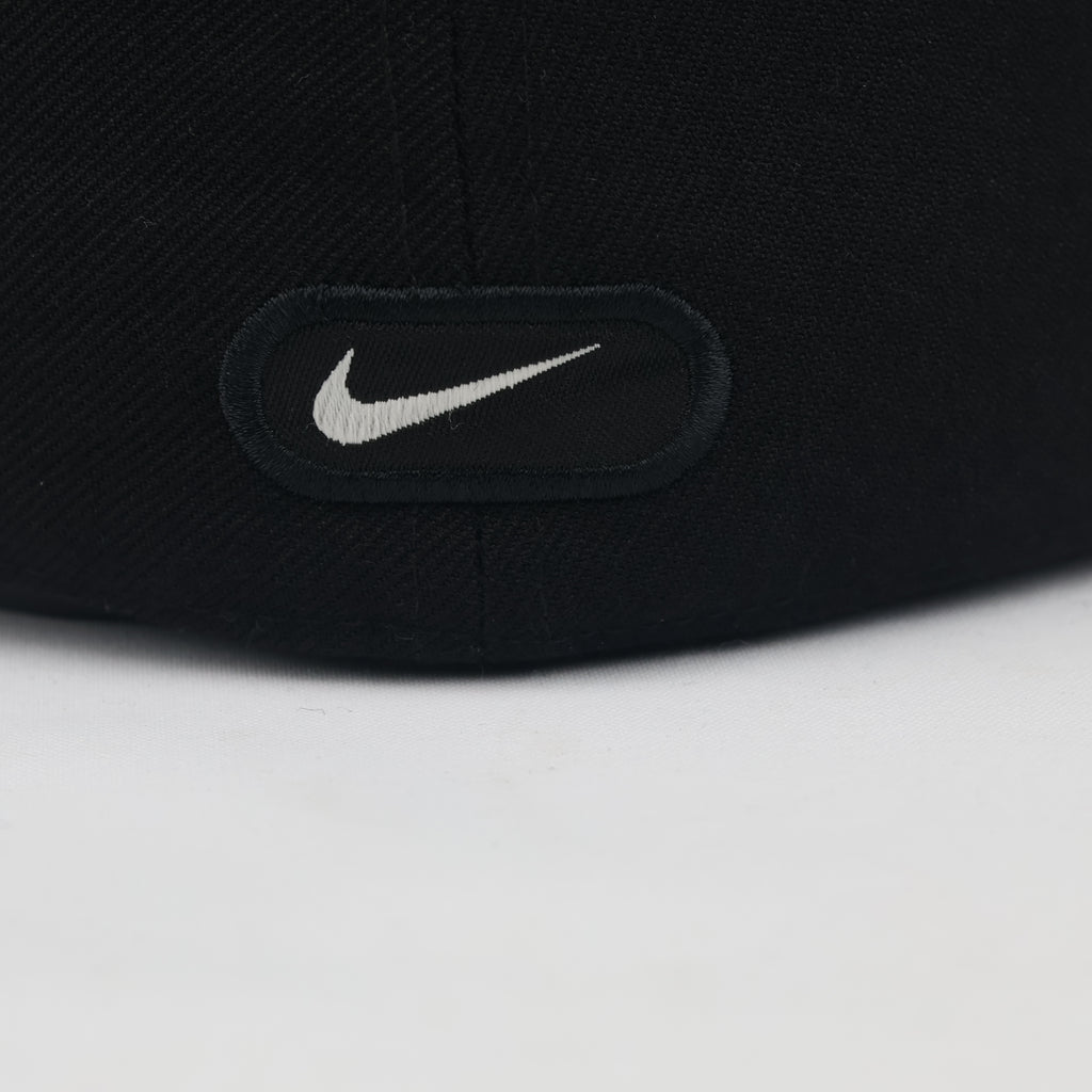 Vintage Nike Fitted Hat | Thrifted Black Wool Blend Cap Green Undervisor