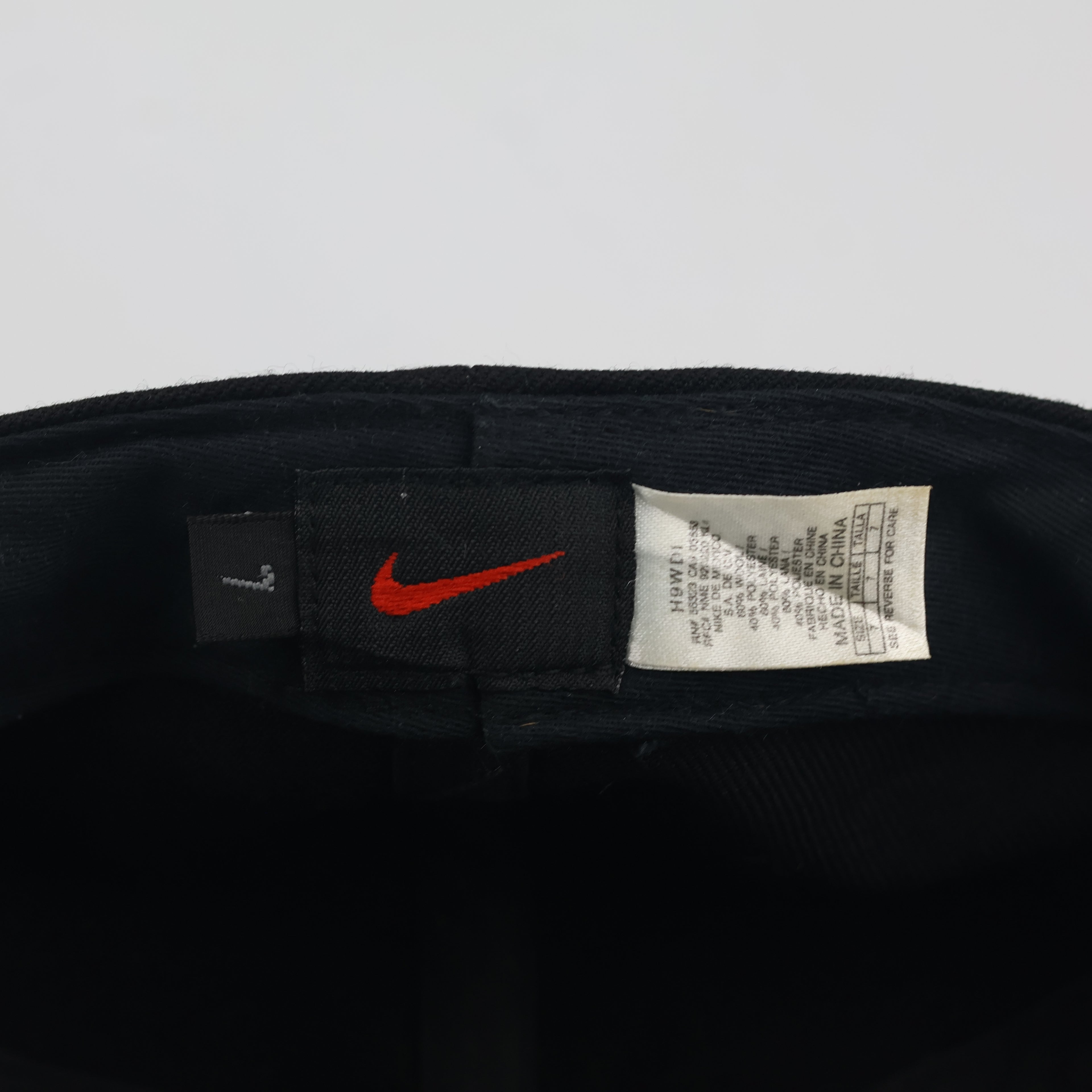 Vintage Nike Fitted Hat | Thrifted Black Wool Blend Cap Green Undervisor