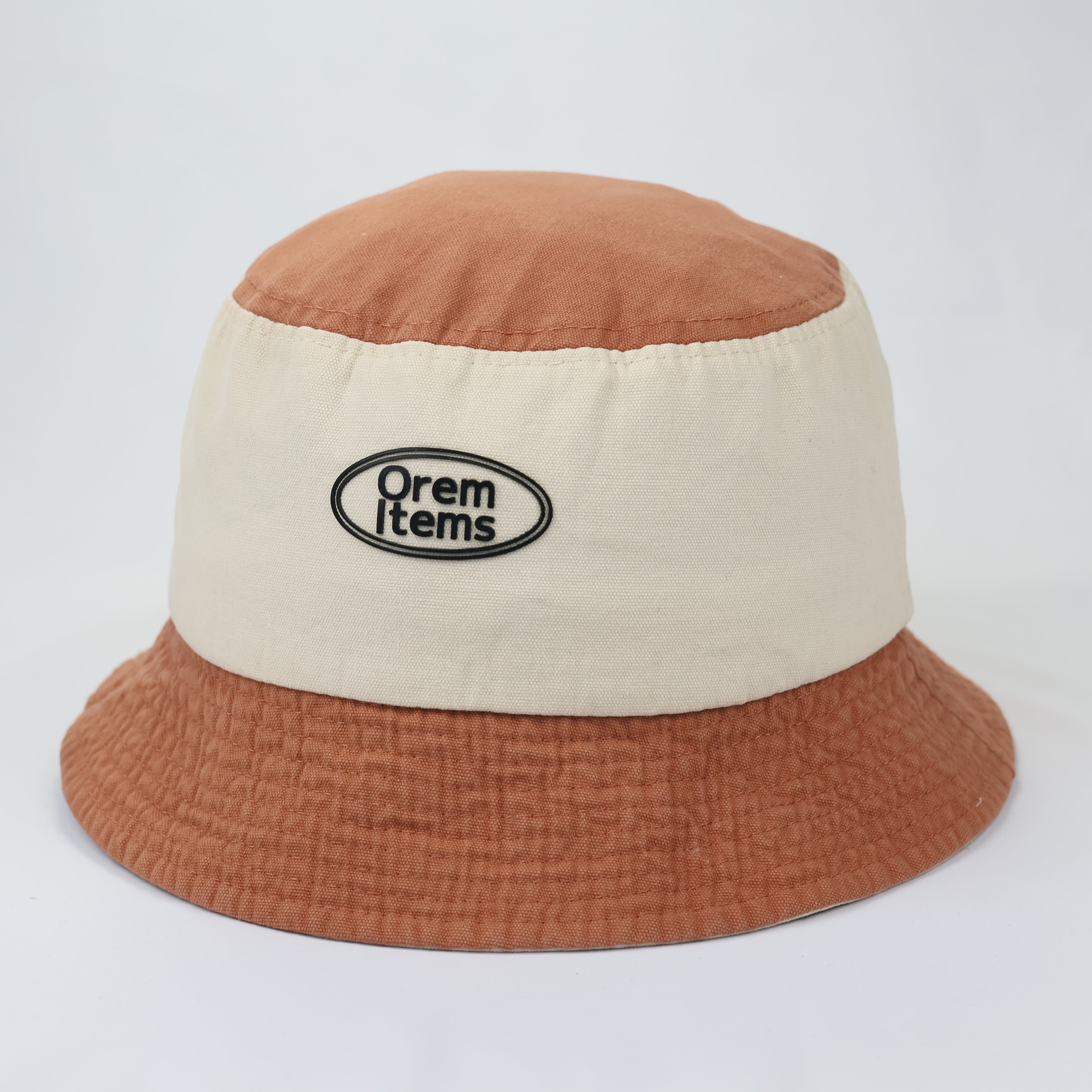 Vintage Style Colorblock Bucket Hat - Orem Items Earth Tone Sun Cap