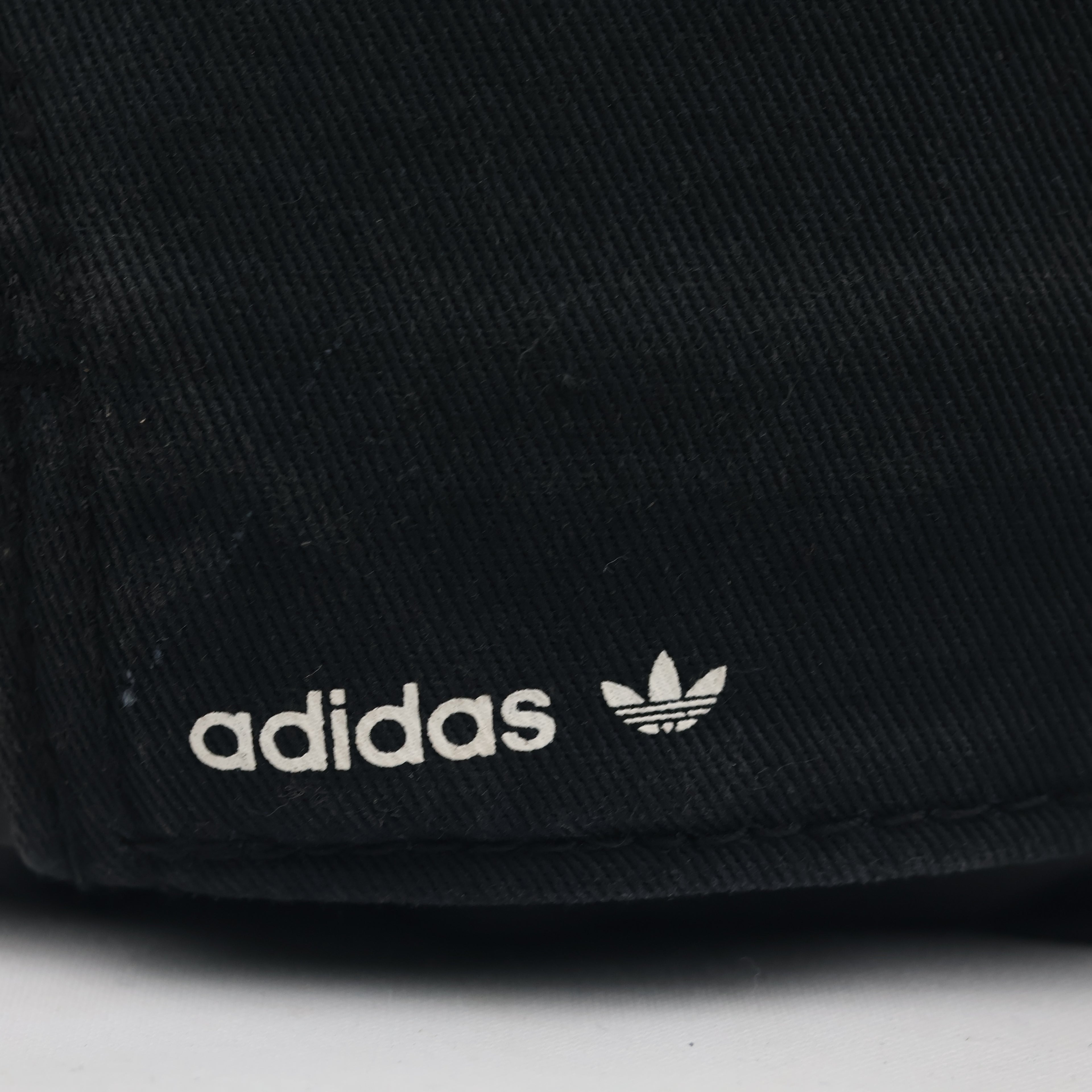 Vintage Adidas Originals Trefoil Snapback Hat | Thrifted Black Flat Brim Cap 56-58cm