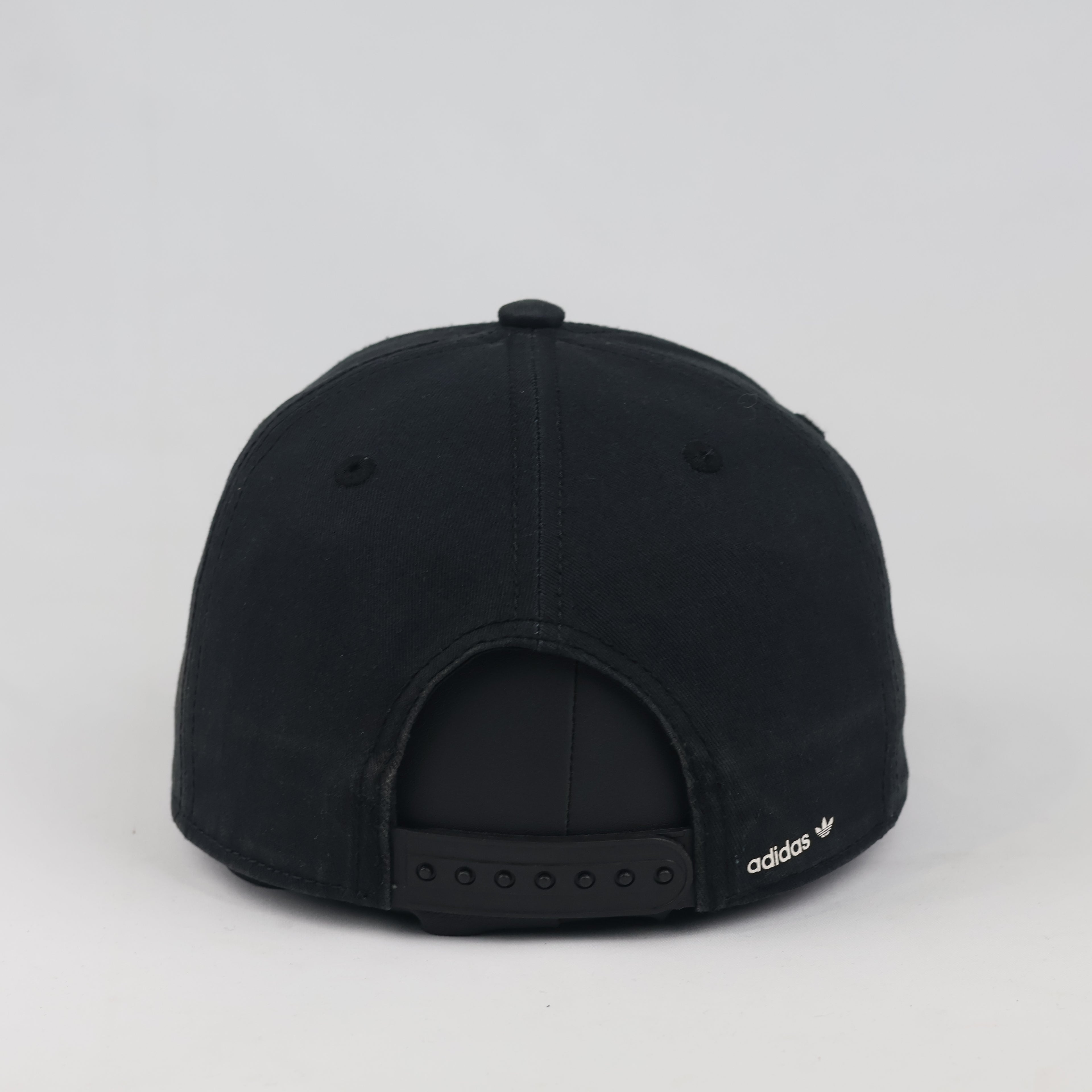 Vintage Adidas Originals Trefoil Snapback Hat | Thrifted Black Flat Brim Cap 56-58cm
