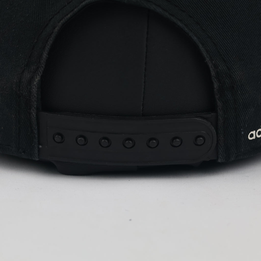 Vintage Adidas Originals Trefoil Snapback Hat | Thrifted Black Flat Brim Cap 56-58cm