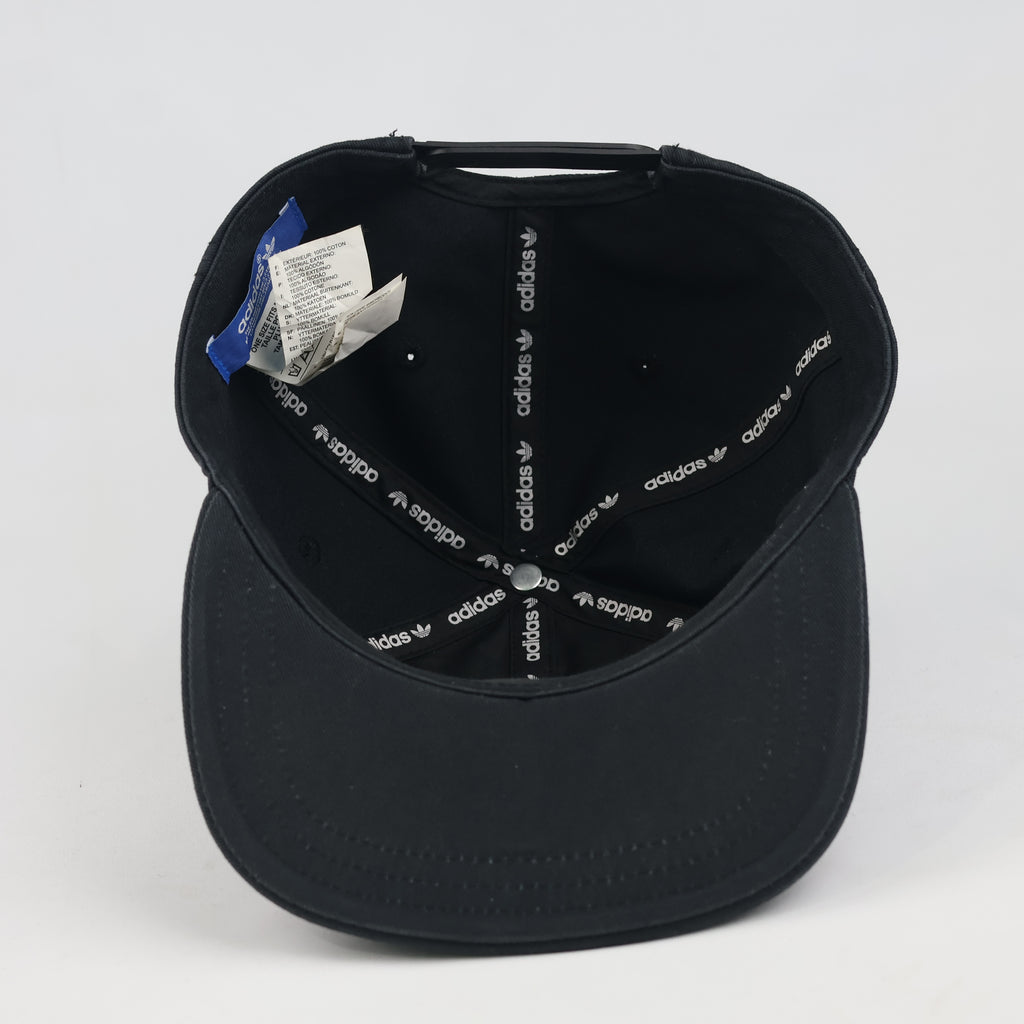 Vintage Adidas Originals Trefoil Snapback Hat | Thrifted Black Flat Brim Cap 56-58cm