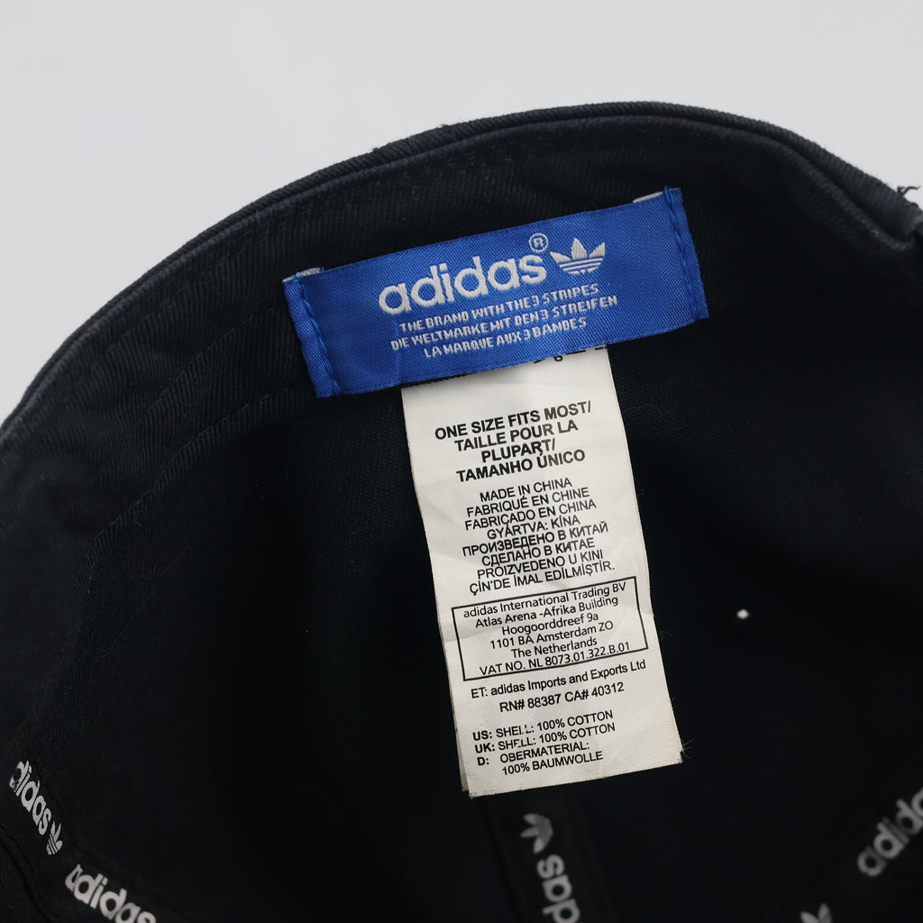Vintage Adidas Originals Trefoil Snapback Hat | Thrifted Black Flat Brim Cap 56-58cm