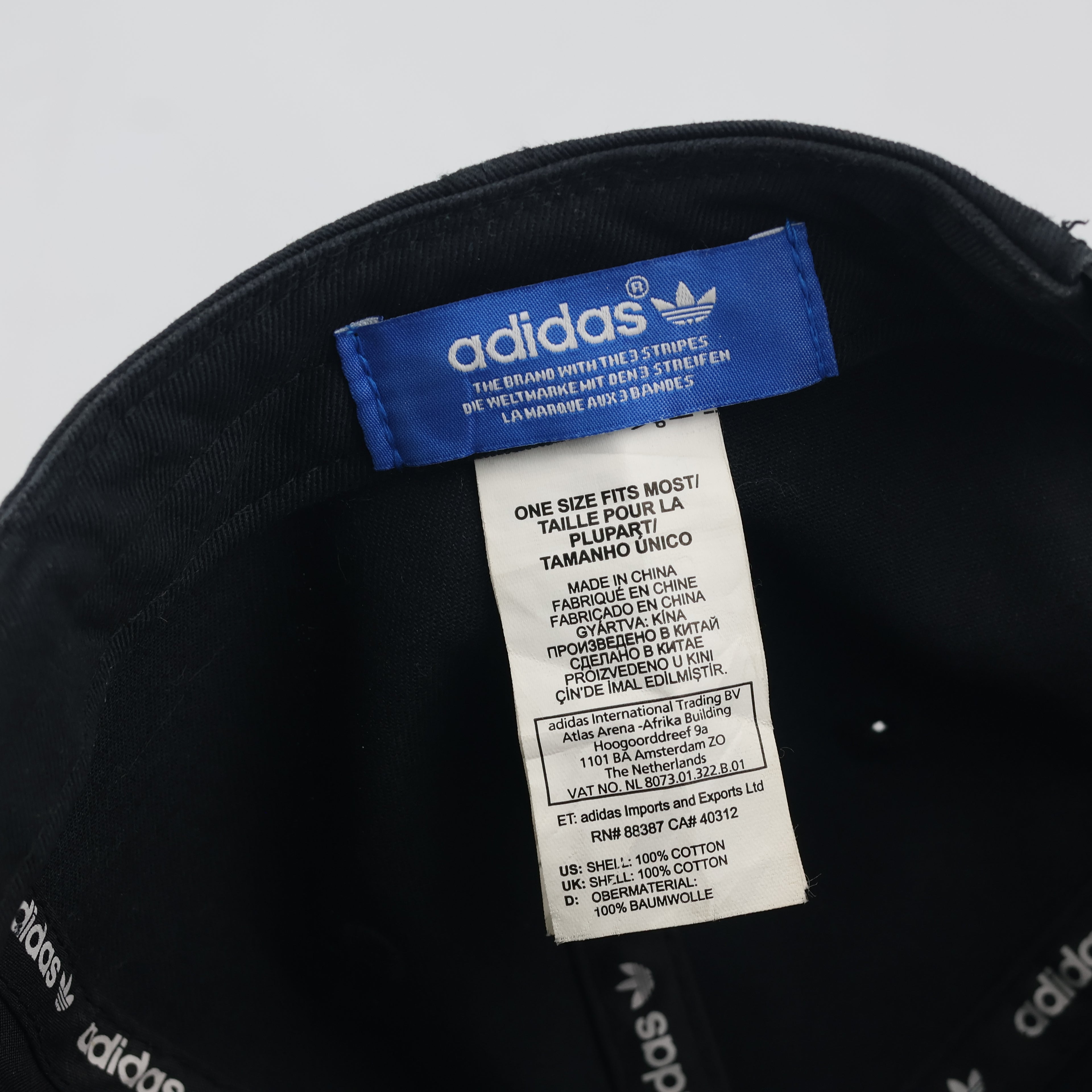 Vintage Adidas Originals Trefoil Snapback Hat | Thrifted Black Flat Brim Cap 56-58cm