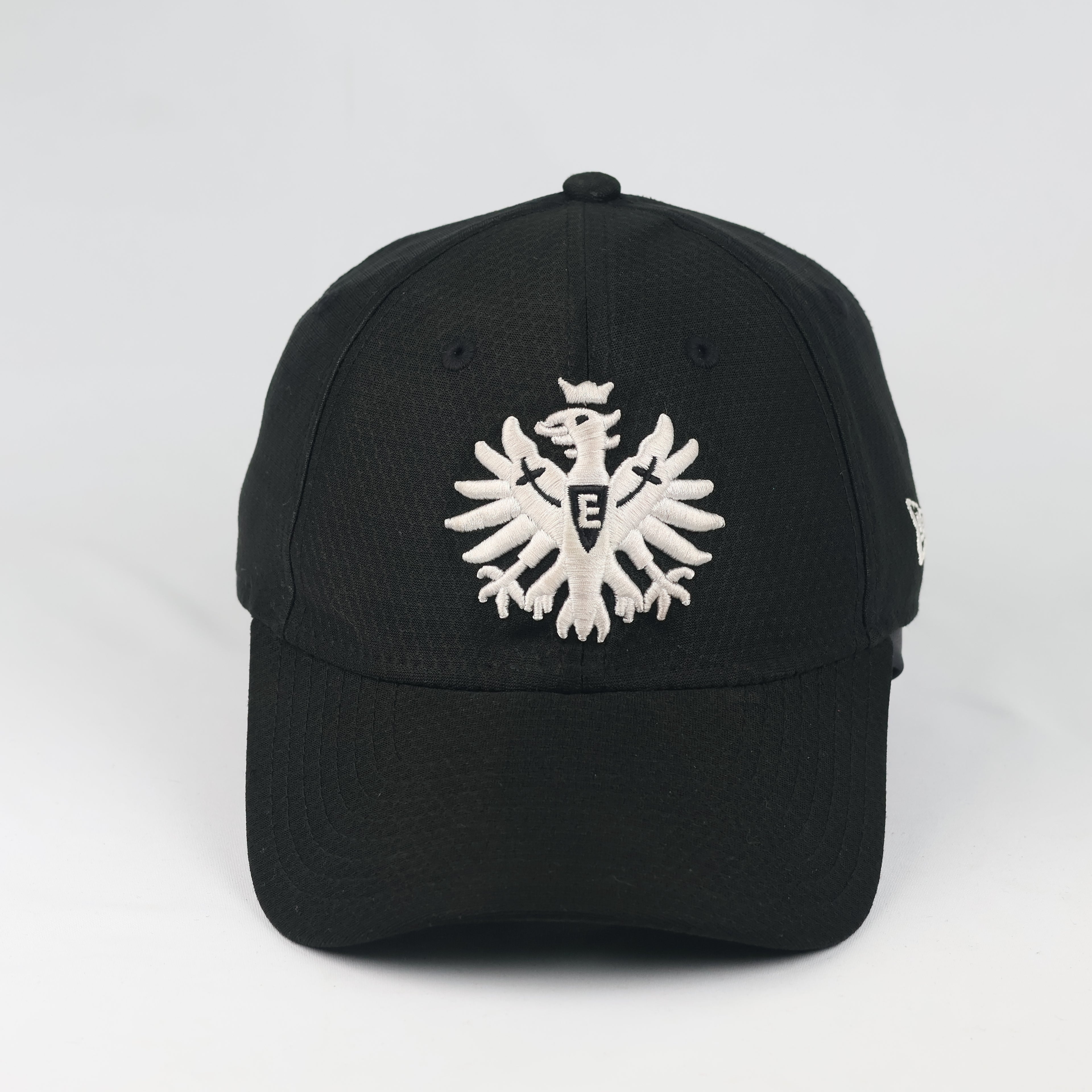 Official Eintracht Frankfurt New Era 9FORTY Thrifted Cap - Black Adjustable Football Hat