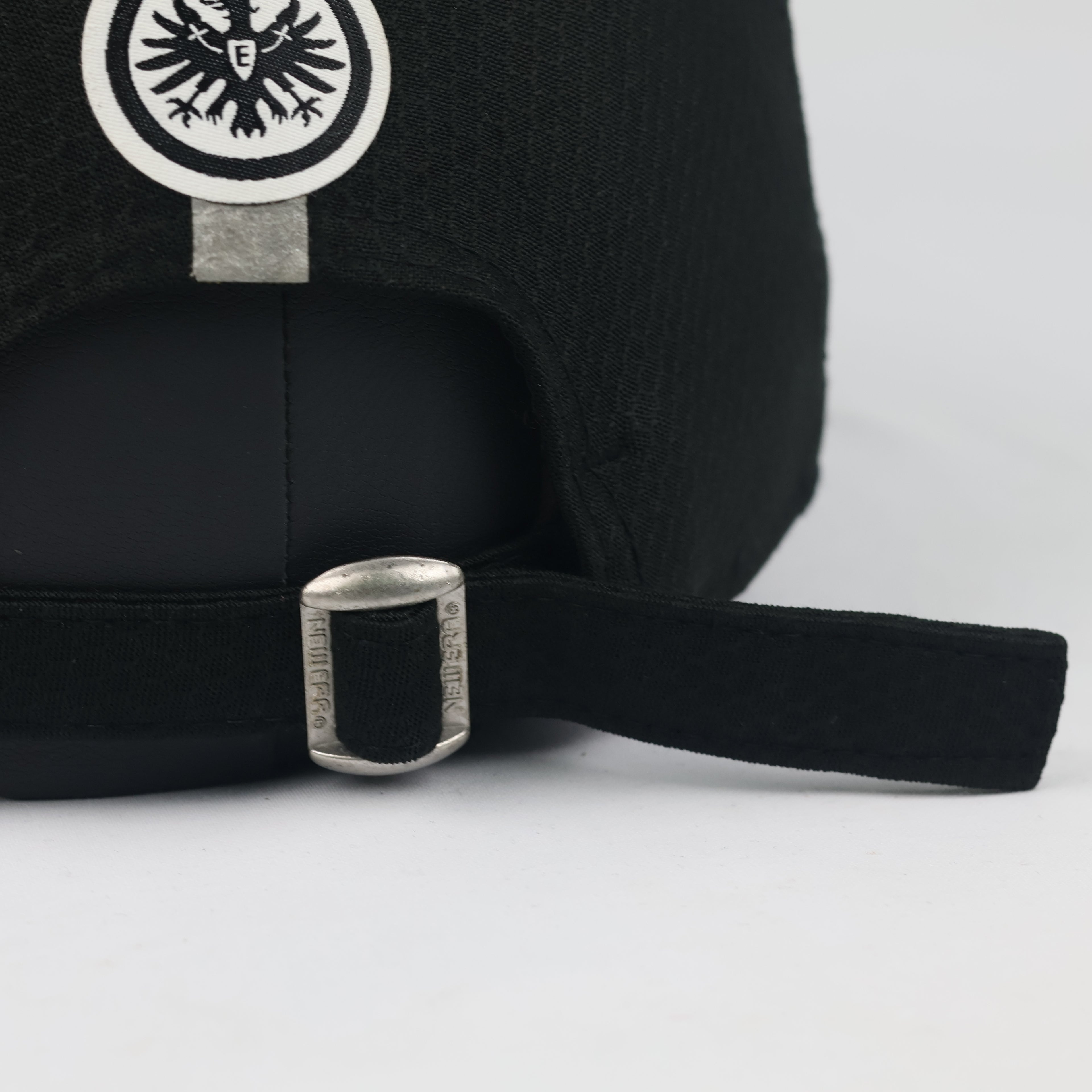 Official Eintracht Frankfurt New Era 9FORTY Thrifted Cap - Black Adjustable Football Hat