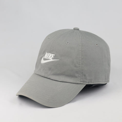 Classic Nike Swoosh Adjustable Cap - Grey Cotton Thrifted Twill Hat Size 57-59 cm