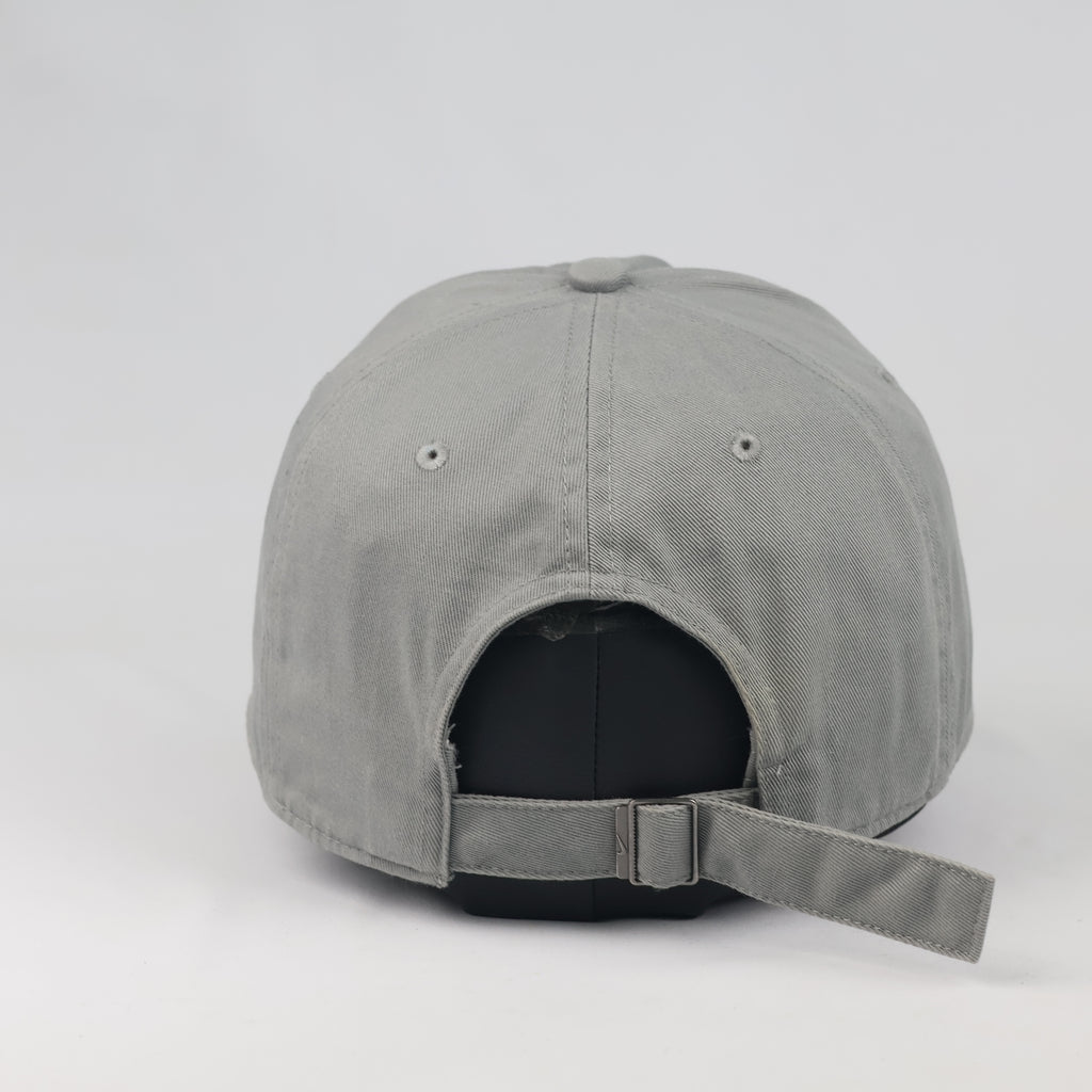 Classic Nike Swoosh Adjustable Cap - Grey Cotton Thrifted Twill Hat Size 57-59 cm