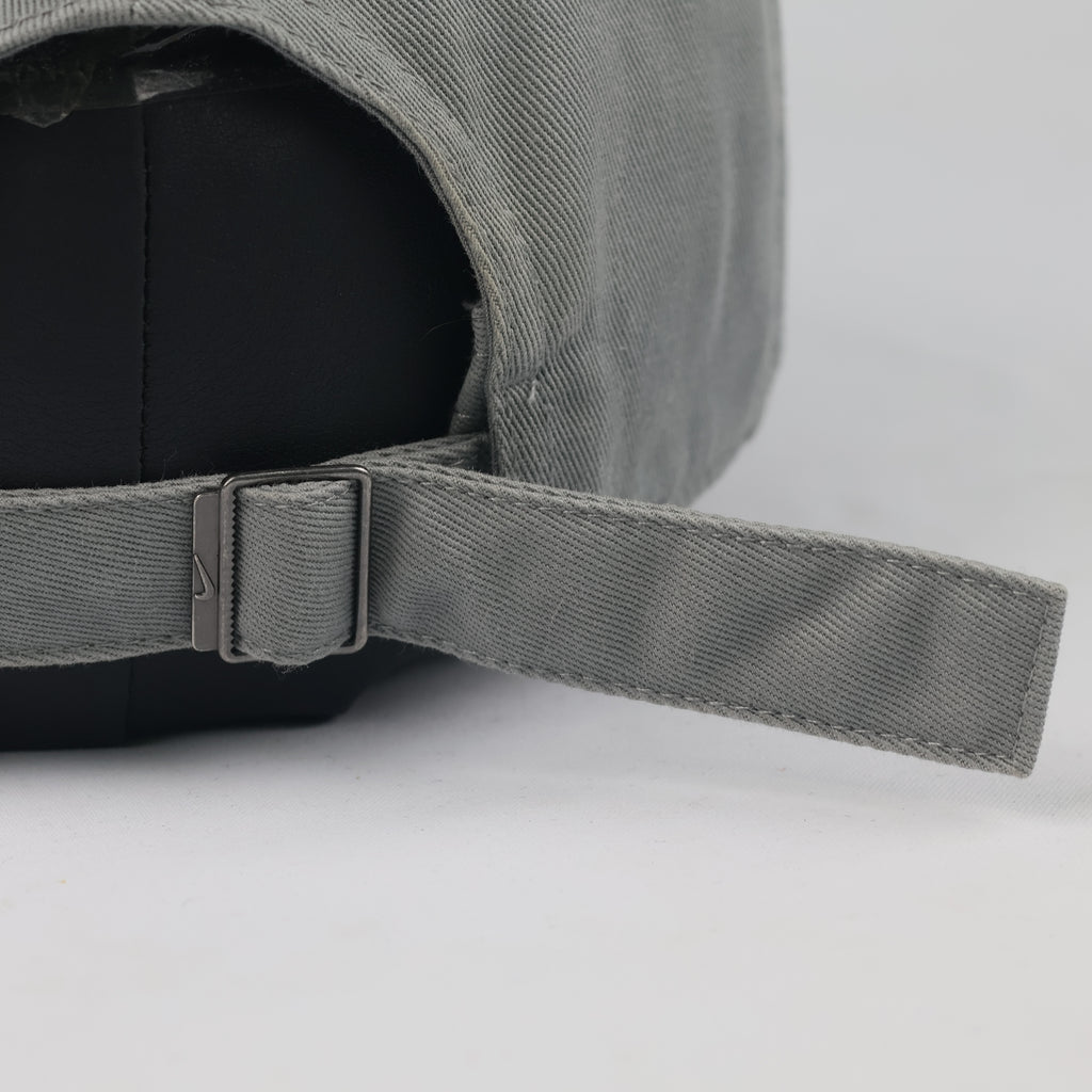 Classic Nike Swoosh Adjustable Cap - Grey Cotton Thrifted Twill Hat Size 57-59 cm
