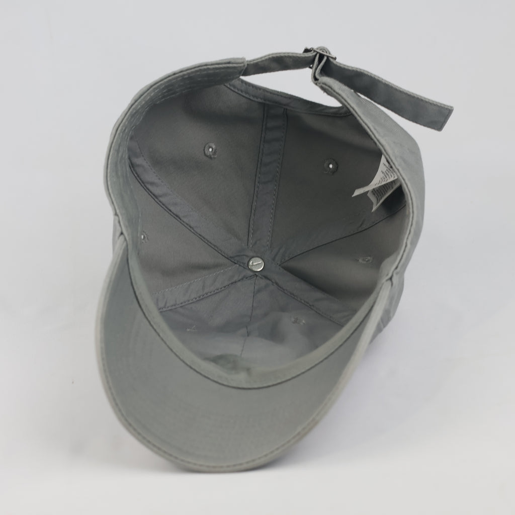 Classic Nike Swoosh Adjustable Cap - Grey Cotton Thrifted Twill Hat Size 57-59 cm