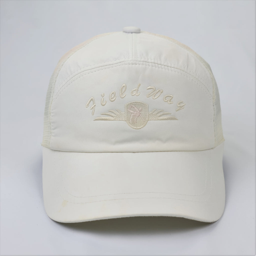 Field Way Embroidered Performance Trucker Hat – Off-White & Cream