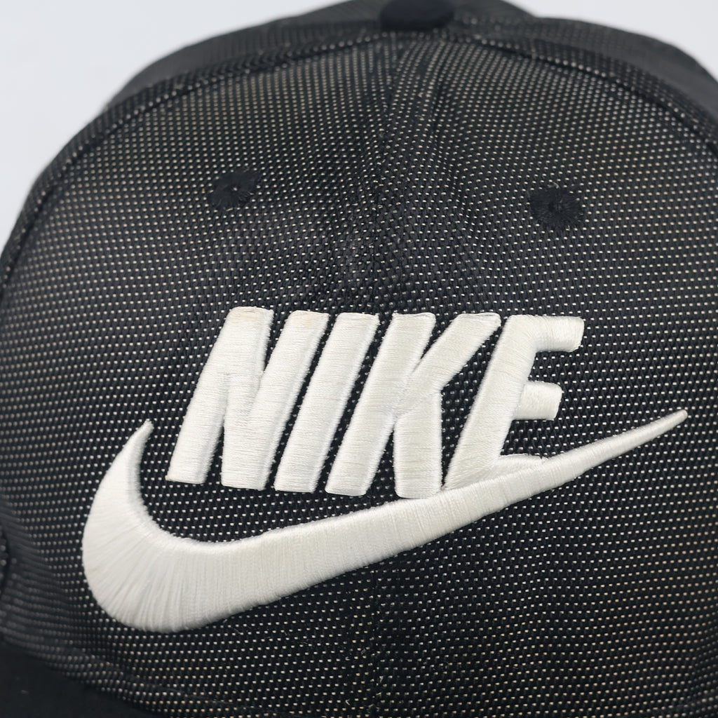 Classic Nike Spellout Snapback Cap - Black Thrifted Wool Blend Hat