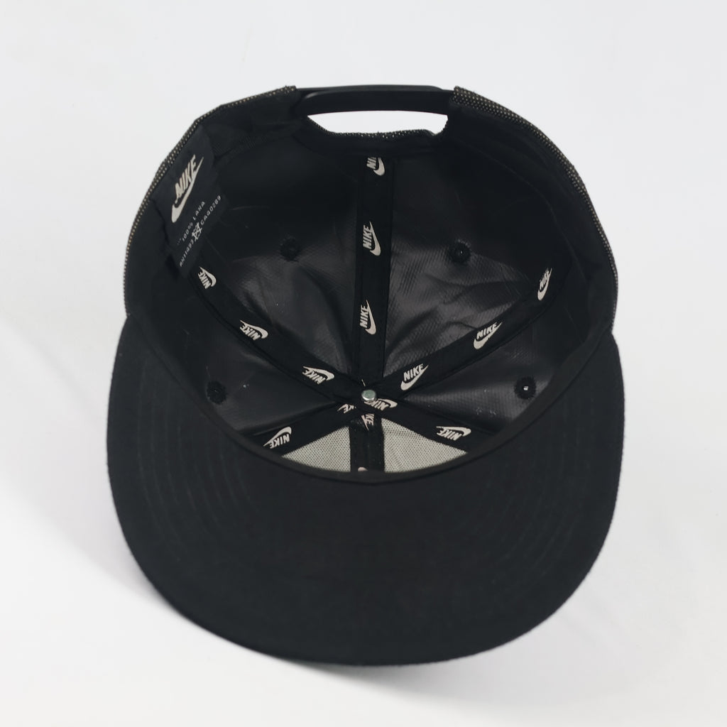 Classic Nike Spellout Snapback Cap - Black Thrifted Wool Blend Hat