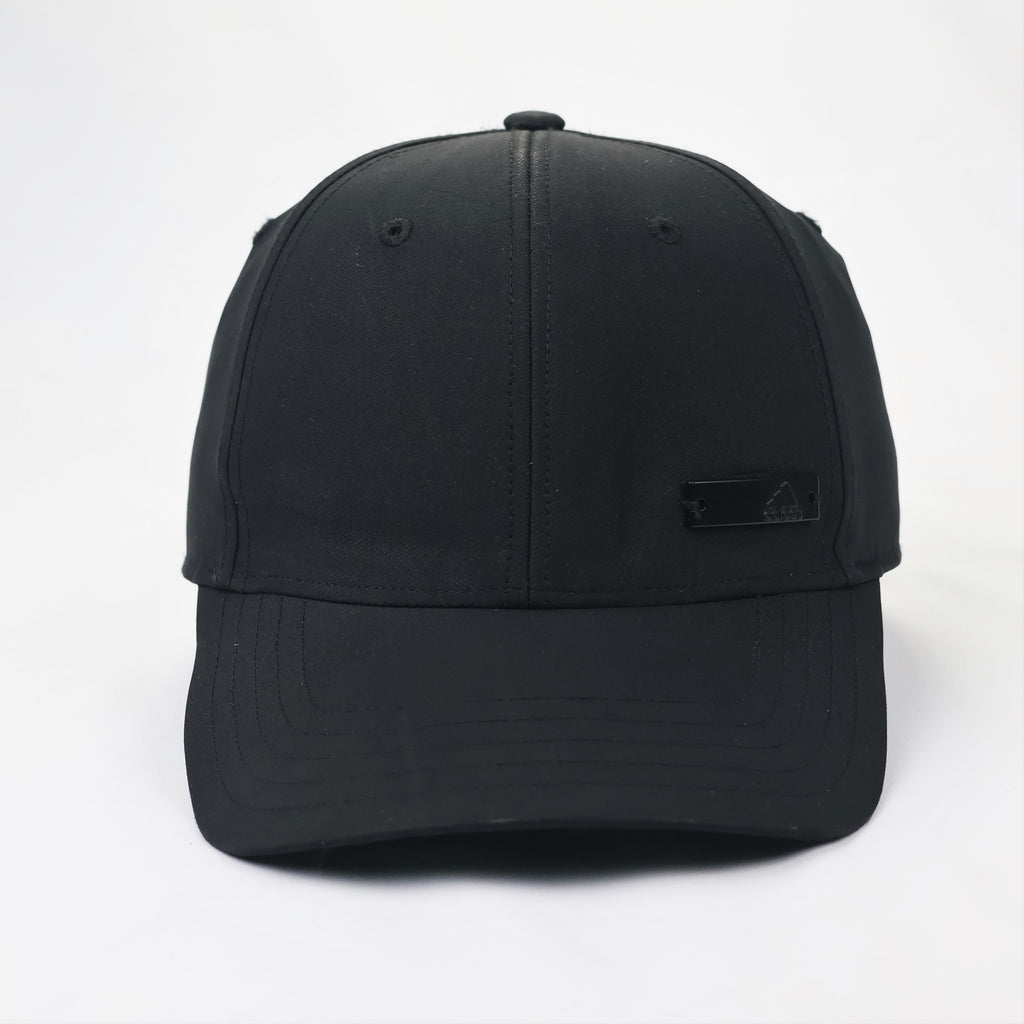 Adidas Stealth Metal Plate Logo Thrifted Cap – Triple Black (Thrifted)