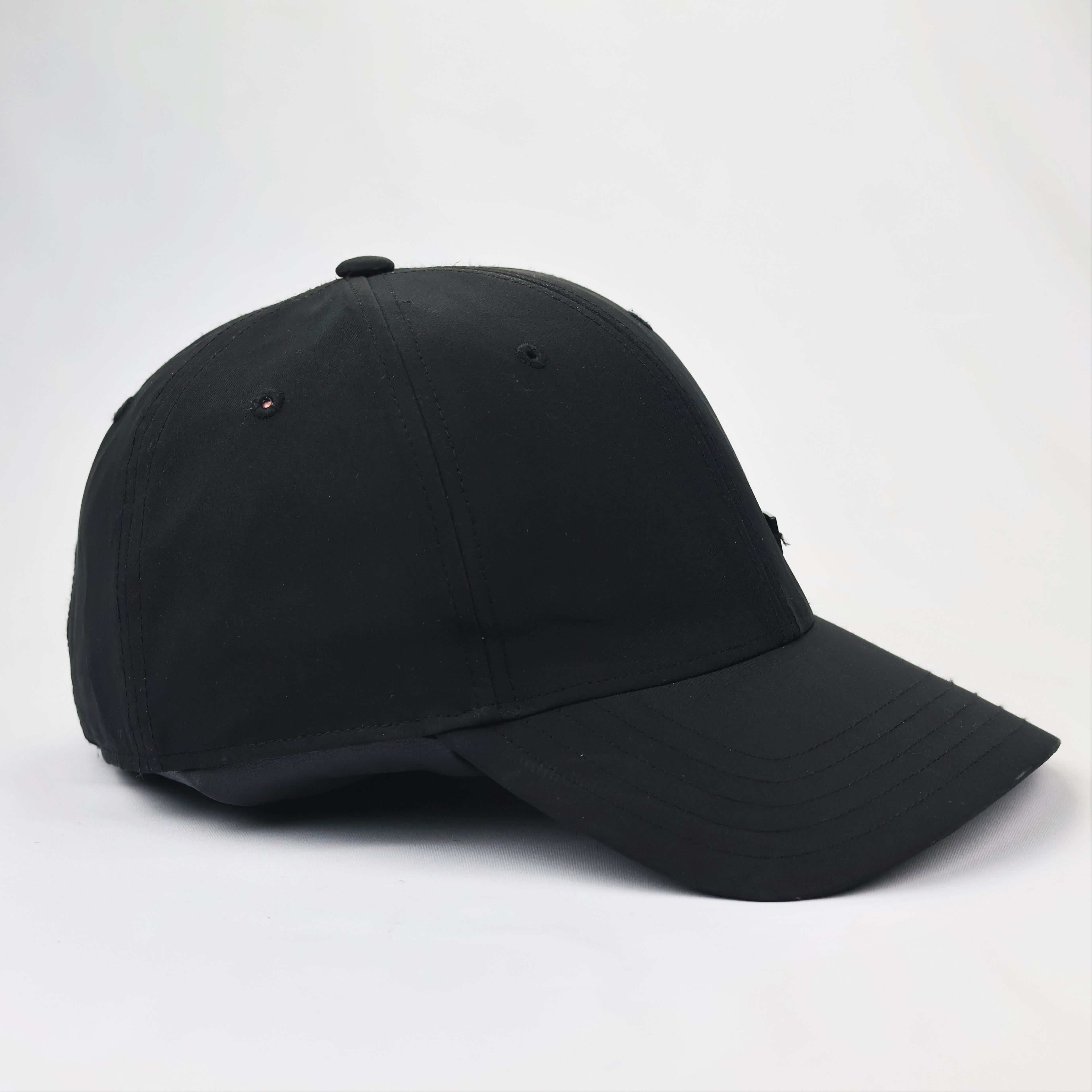 Adidas Stealth Metal Plate Logo Thrifted Cap – Triple Black (Thrifted)