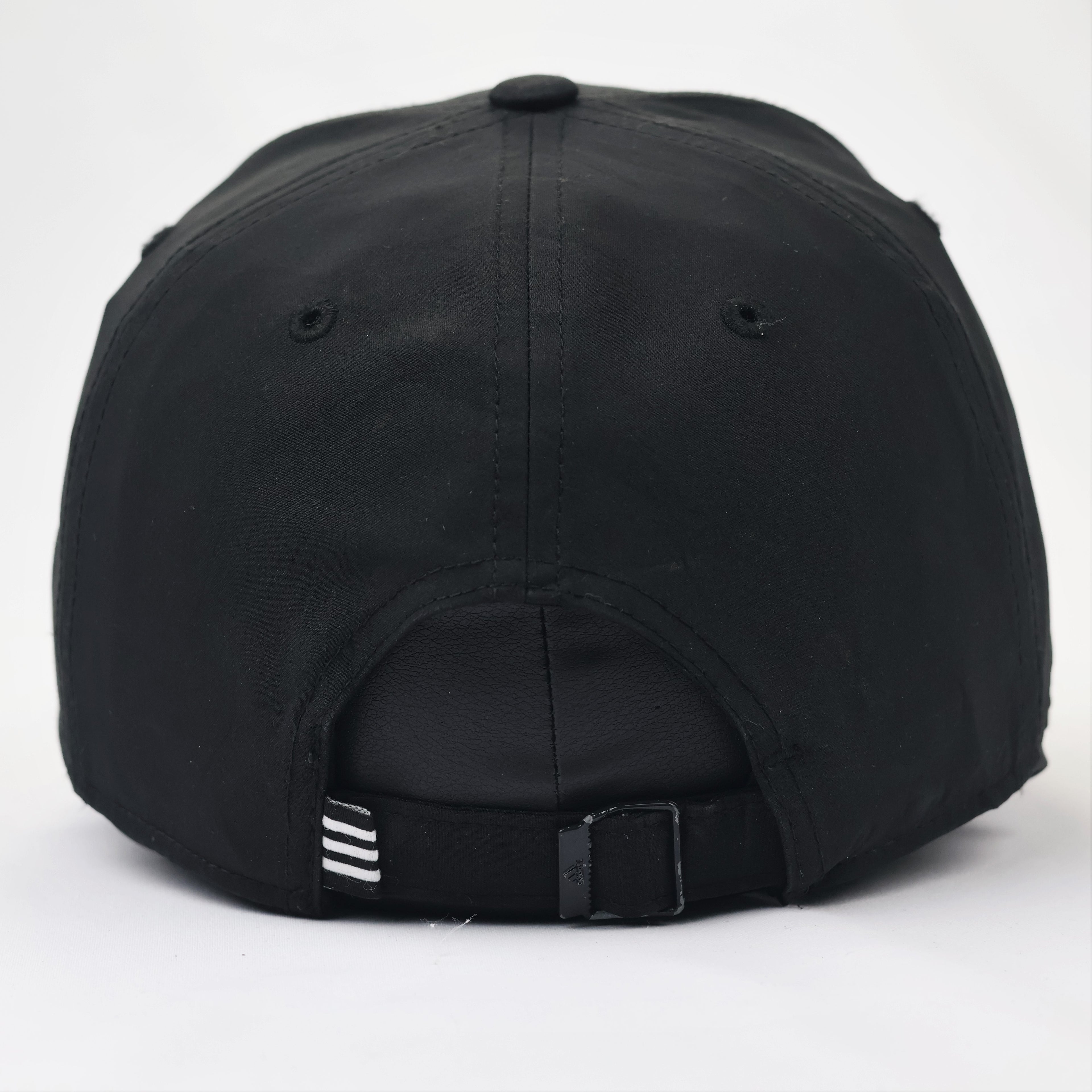 Adidas Stealth Metal Plate Logo Thrifted Cap – Triple Black (Thrifted)