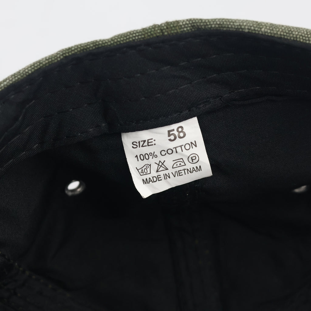 Distressed New York Fashion Strapback Hat (Olive Green, 57-59cm)