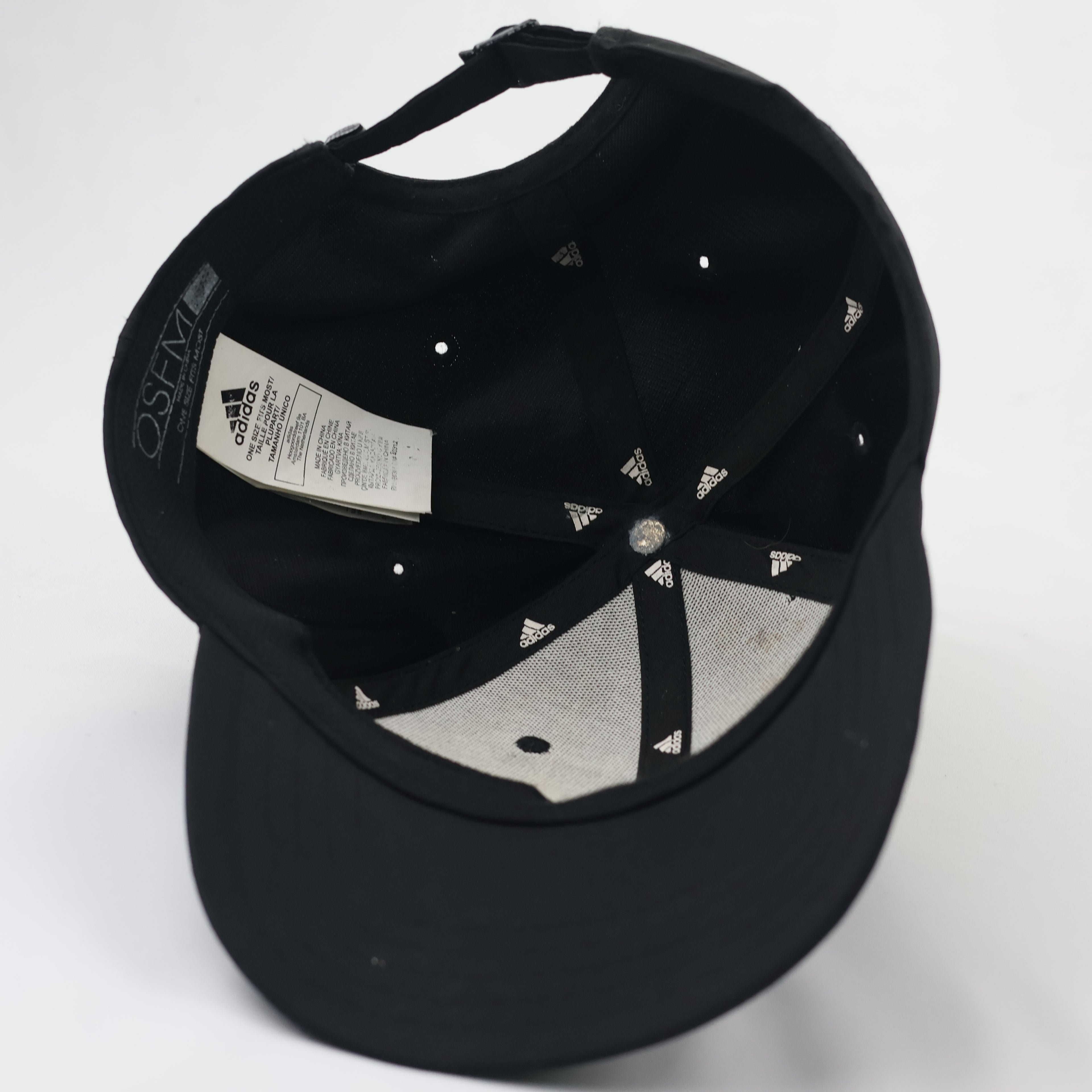 Adidas Stealth Metal Plate Logo Thrifted Cap – Triple Black (Thrifted)