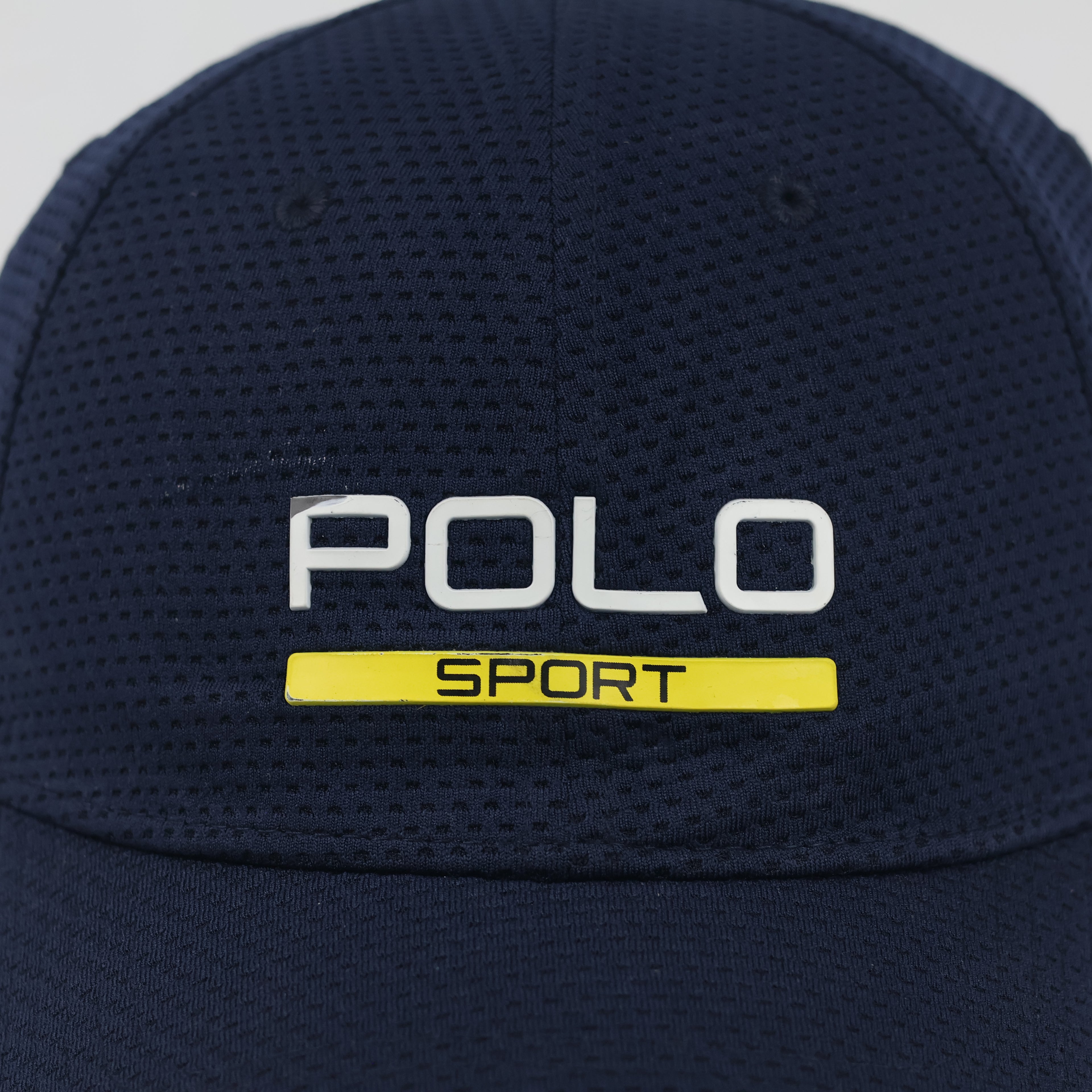 Retro Ralph Lauren Polo Sport Mesh Cap - Navy Blue Thrifted Fitted Hat Size 57-58 cm