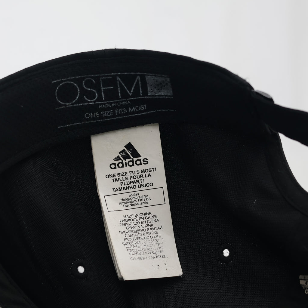 Adidas Stealth Metal Plate Logo Thrifted Cap – Triple Black (Thrifted)