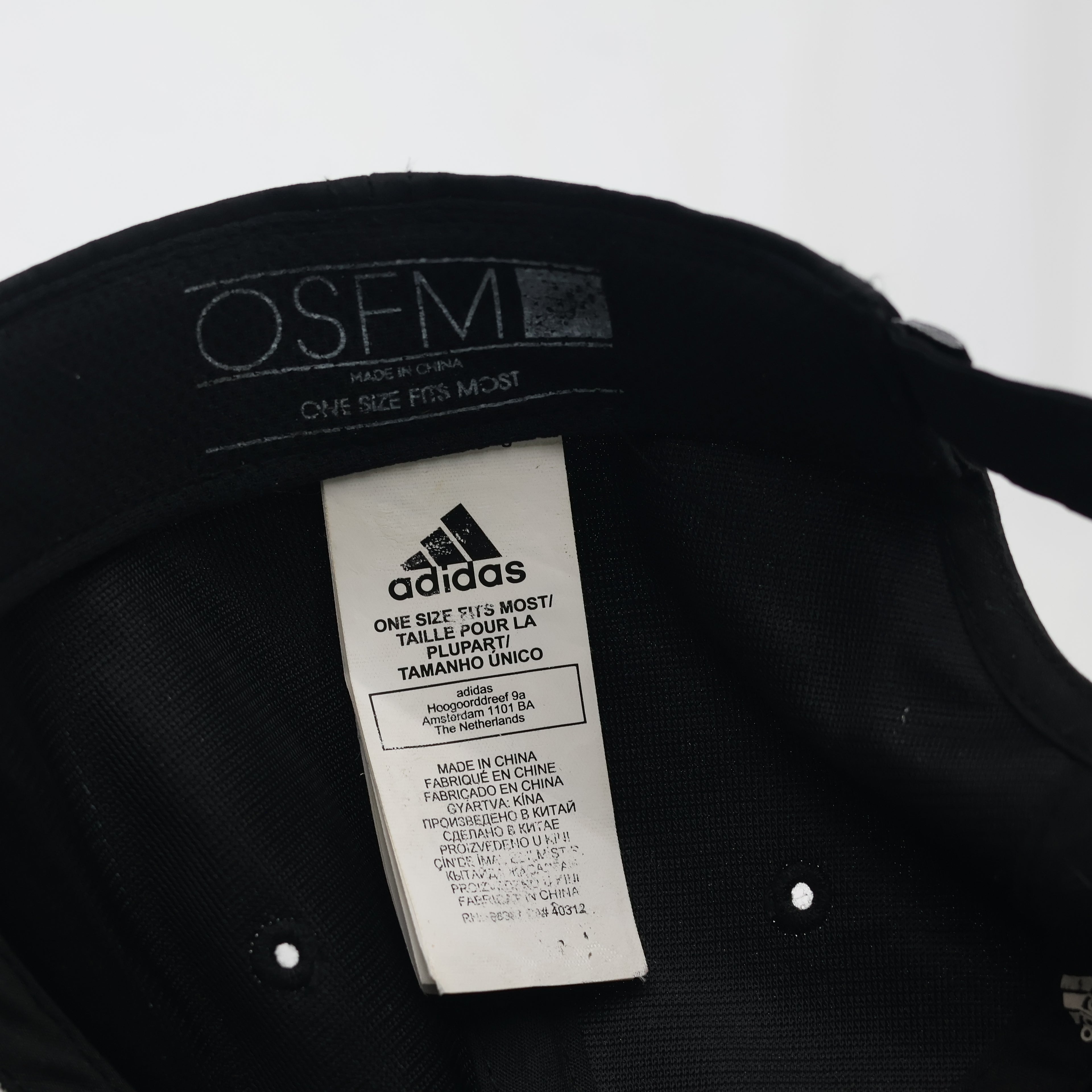 Adidas Stealth Metal Plate Logo Thrifted Cap – Triple Black (Thrifted)