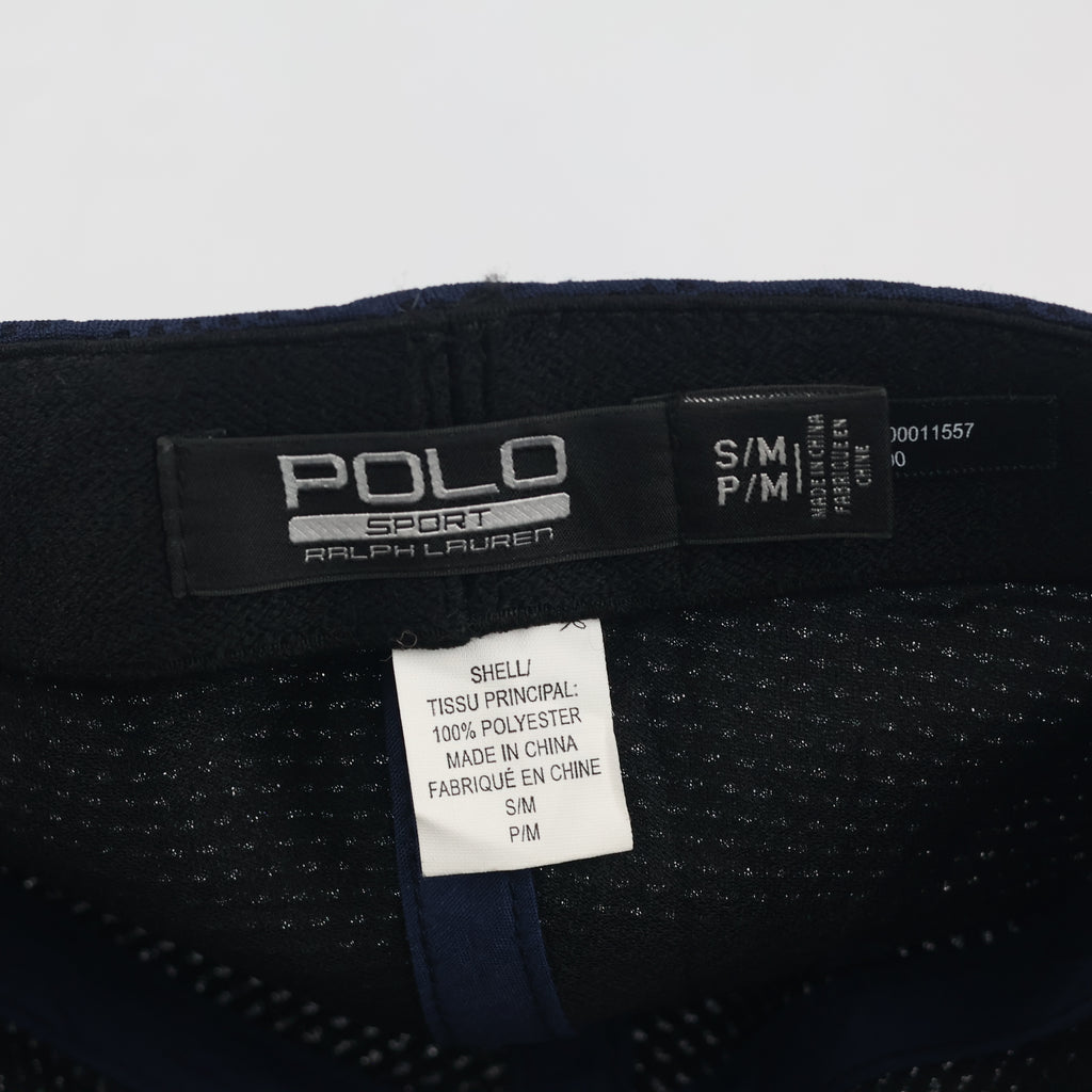 Retro Ralph Lauren Polo Sport Mesh Cap - Navy Blue Thrifted Fitted Hat Size 57-58 cm