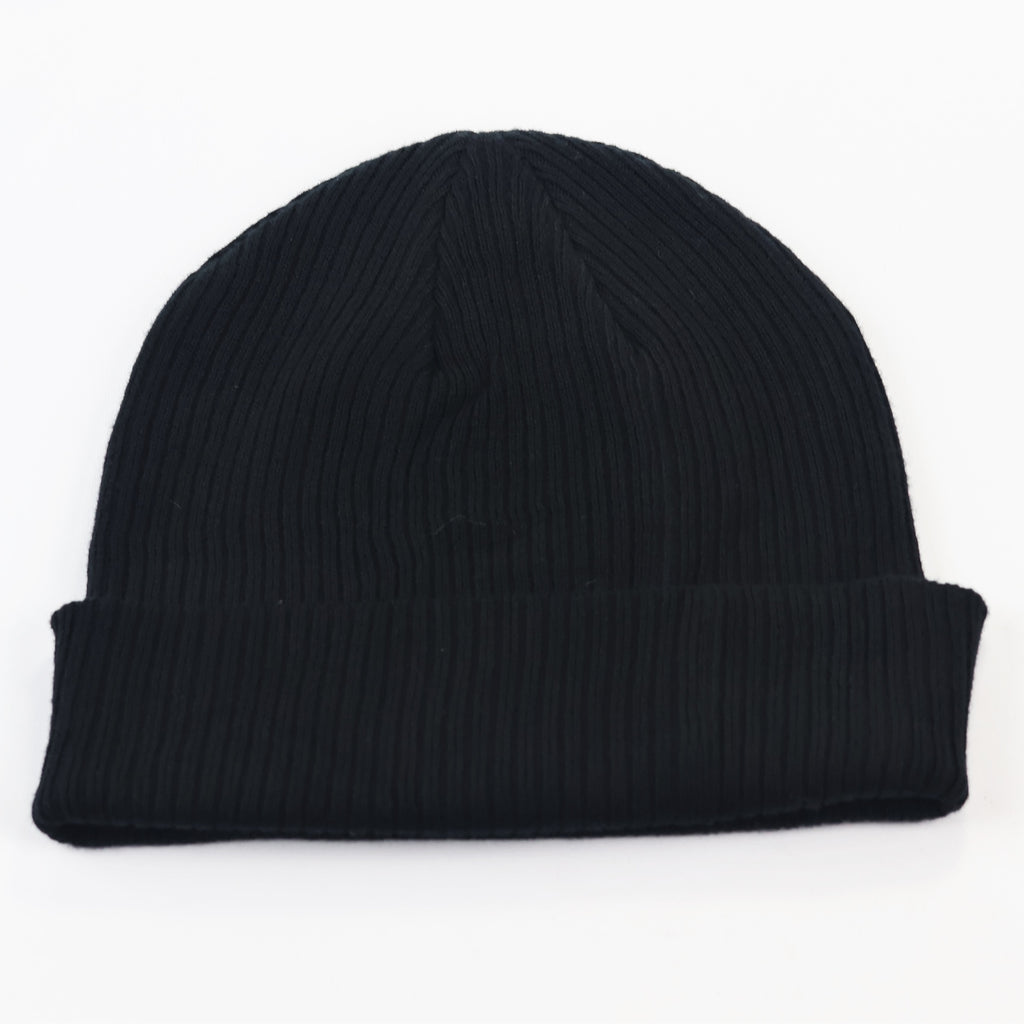Beechfield Black Ribbed Beanie Hat with Tubadzin Embroidery