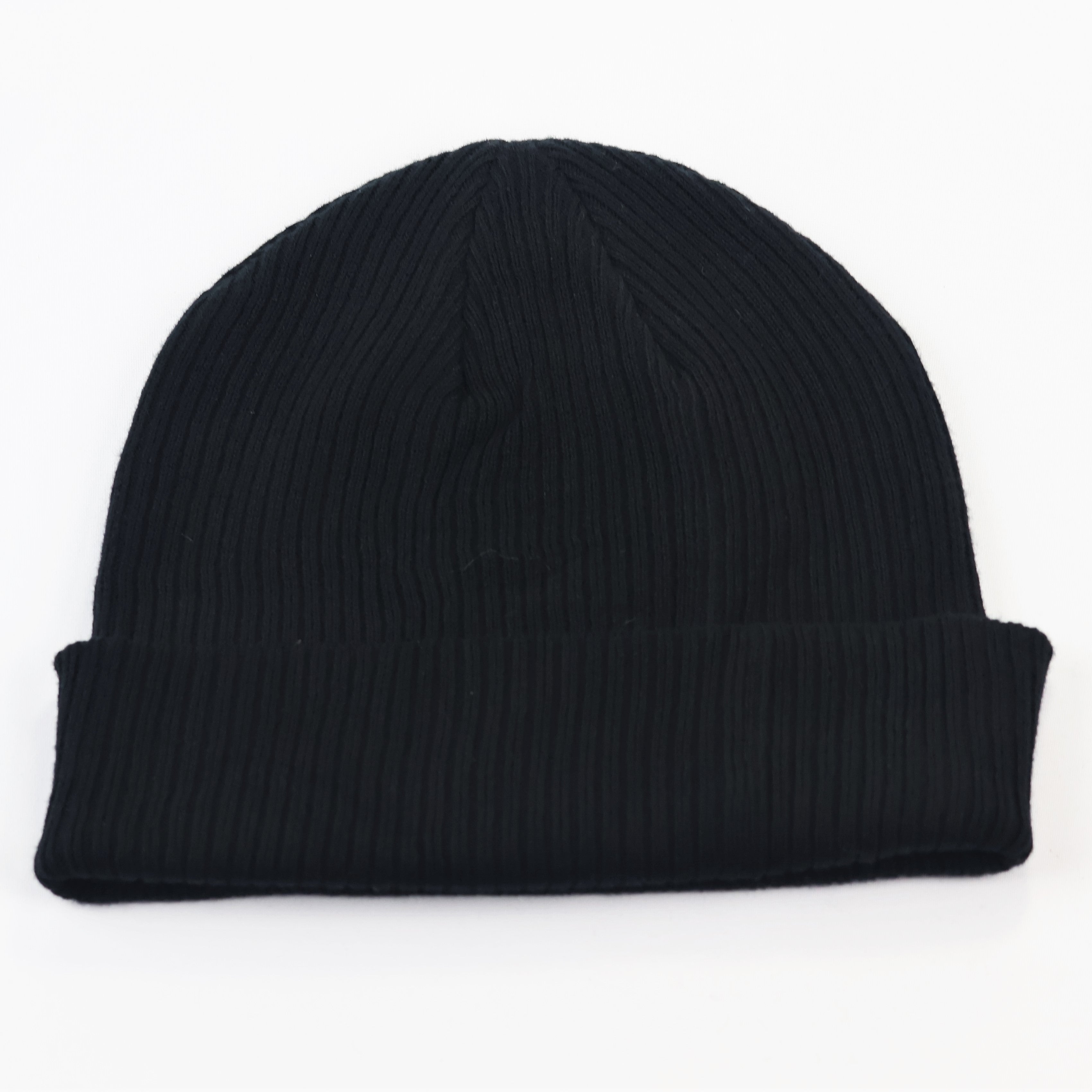 Beechfield Black Ribbed Beanie Hat with Tubadzin Embroidery