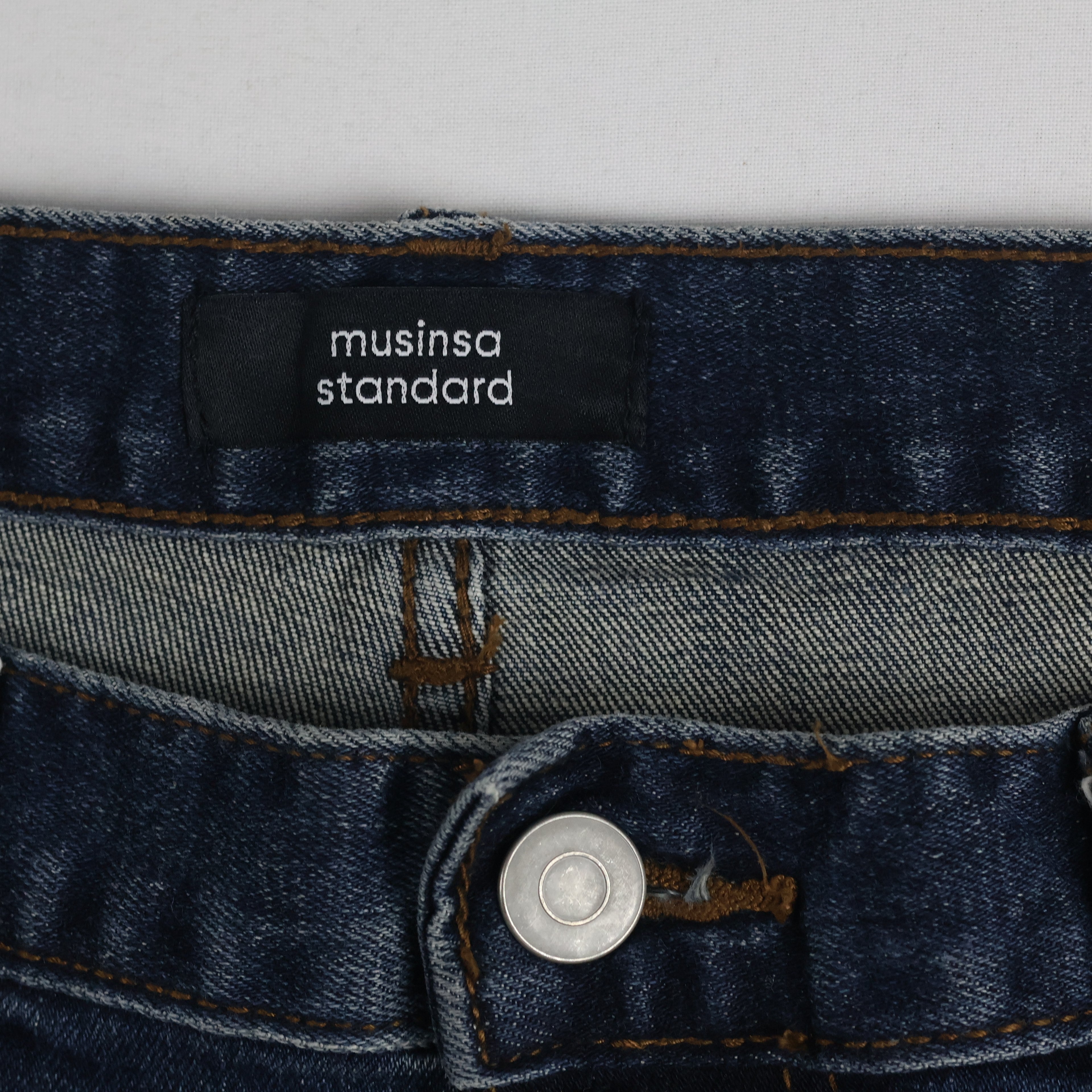 Thrifted Musinsa Standard Men's Blue Wash Denim Jeans 36 Waist/ J1028