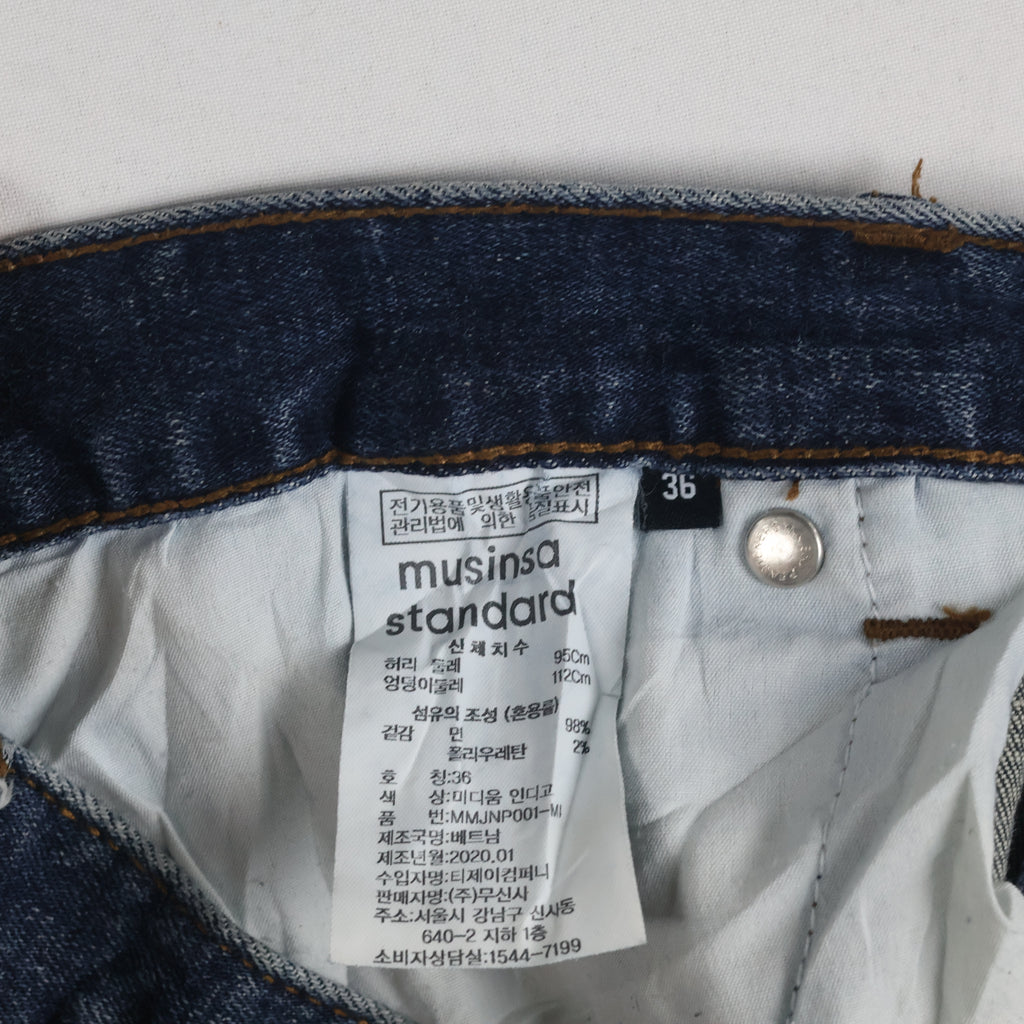 Thrifted Musinsa Standard Men's Blue Wash Denim Jeans 36 Waist/ J1028