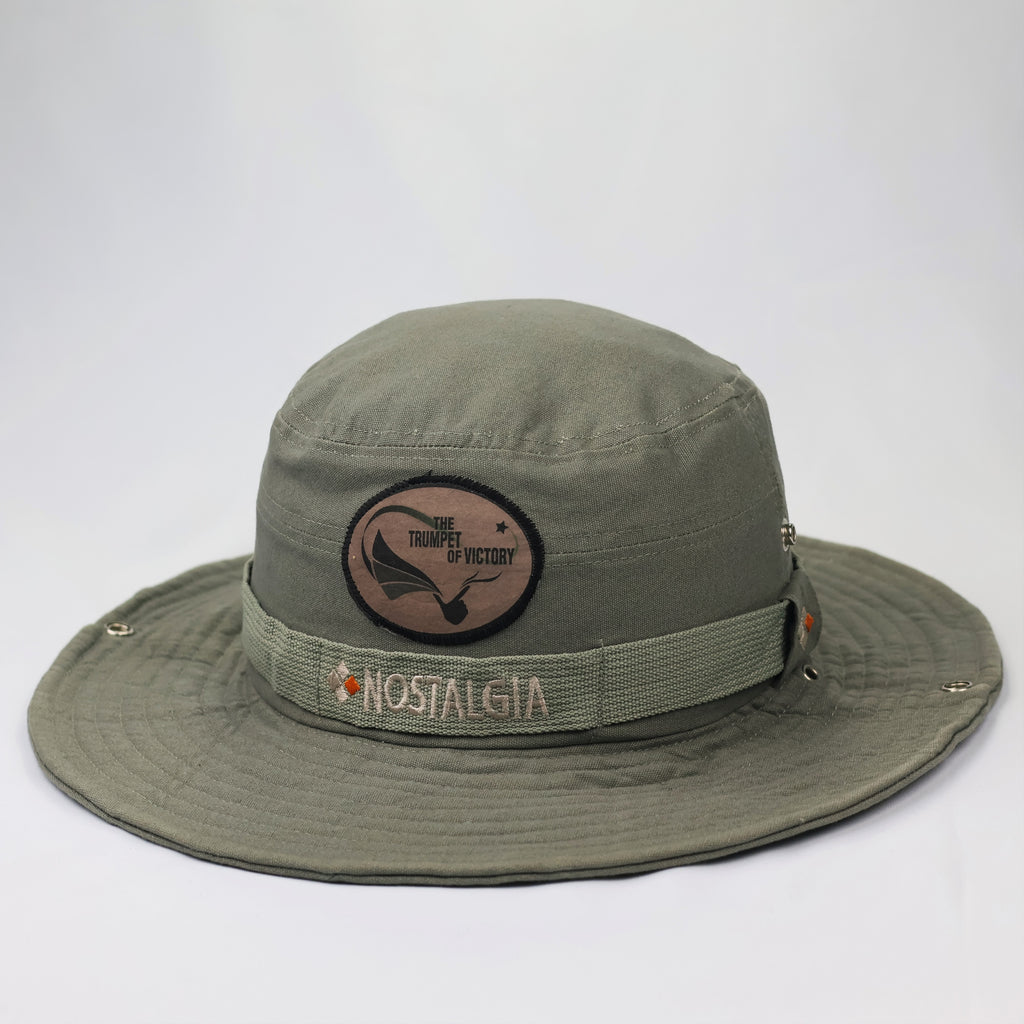 The Nostalgia Outdoor Boonie Thrifted Hat – Olive Green Wide Brim Safari Cap